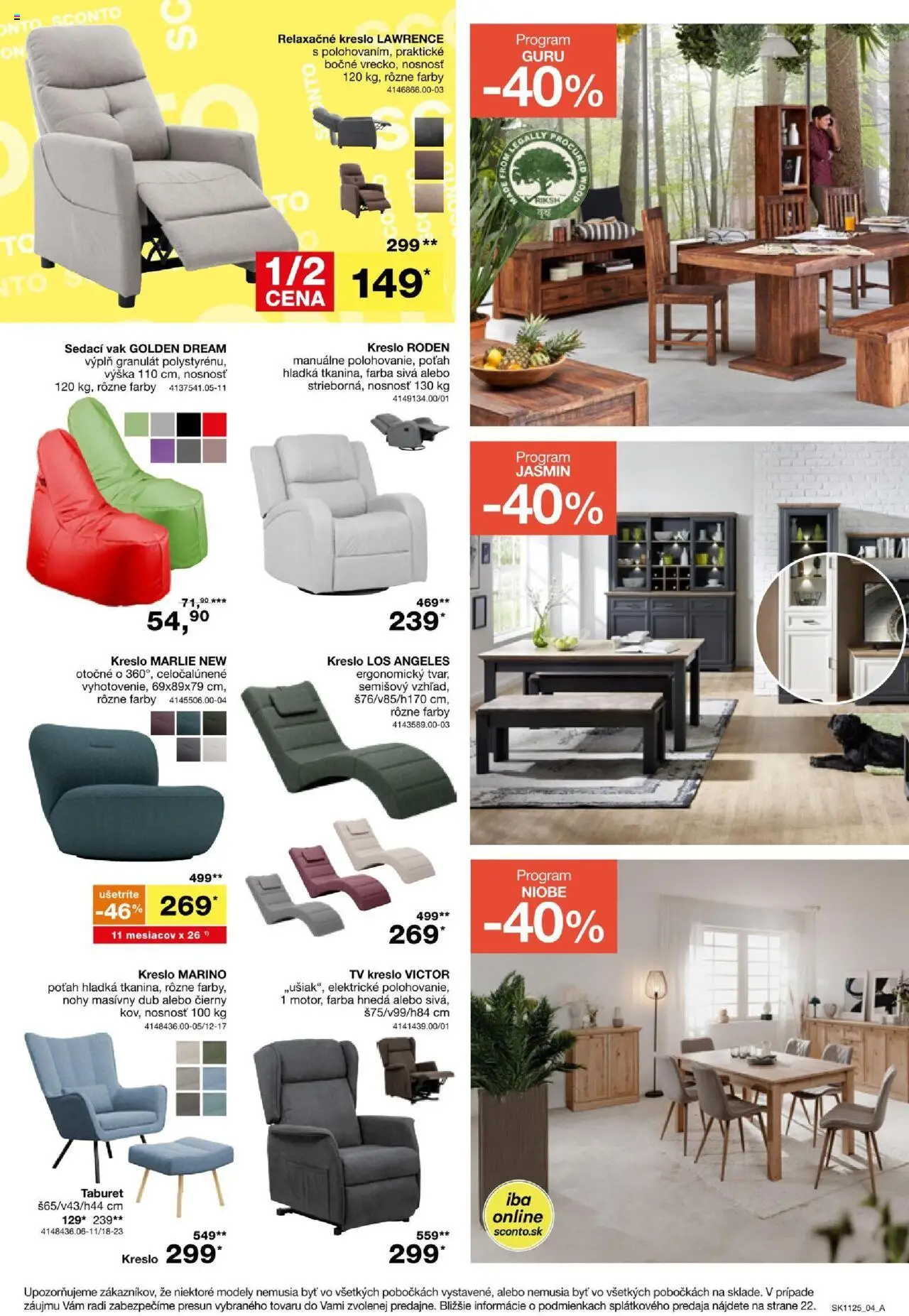 Sconto nábytok leták │ platný od 27.08.2025 | Strana: 4 | Produkty: Tv, Sedací vak, Relaxačné kreslo, Taburet