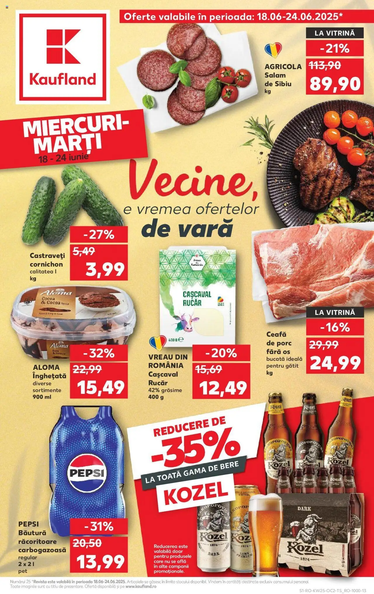 Catalog Kaufland - Bucureşti – valabil de la 18.06.2025 | Pagină: 1 | Produse: Vitrină, Cașcaval, Salam, Înghețată