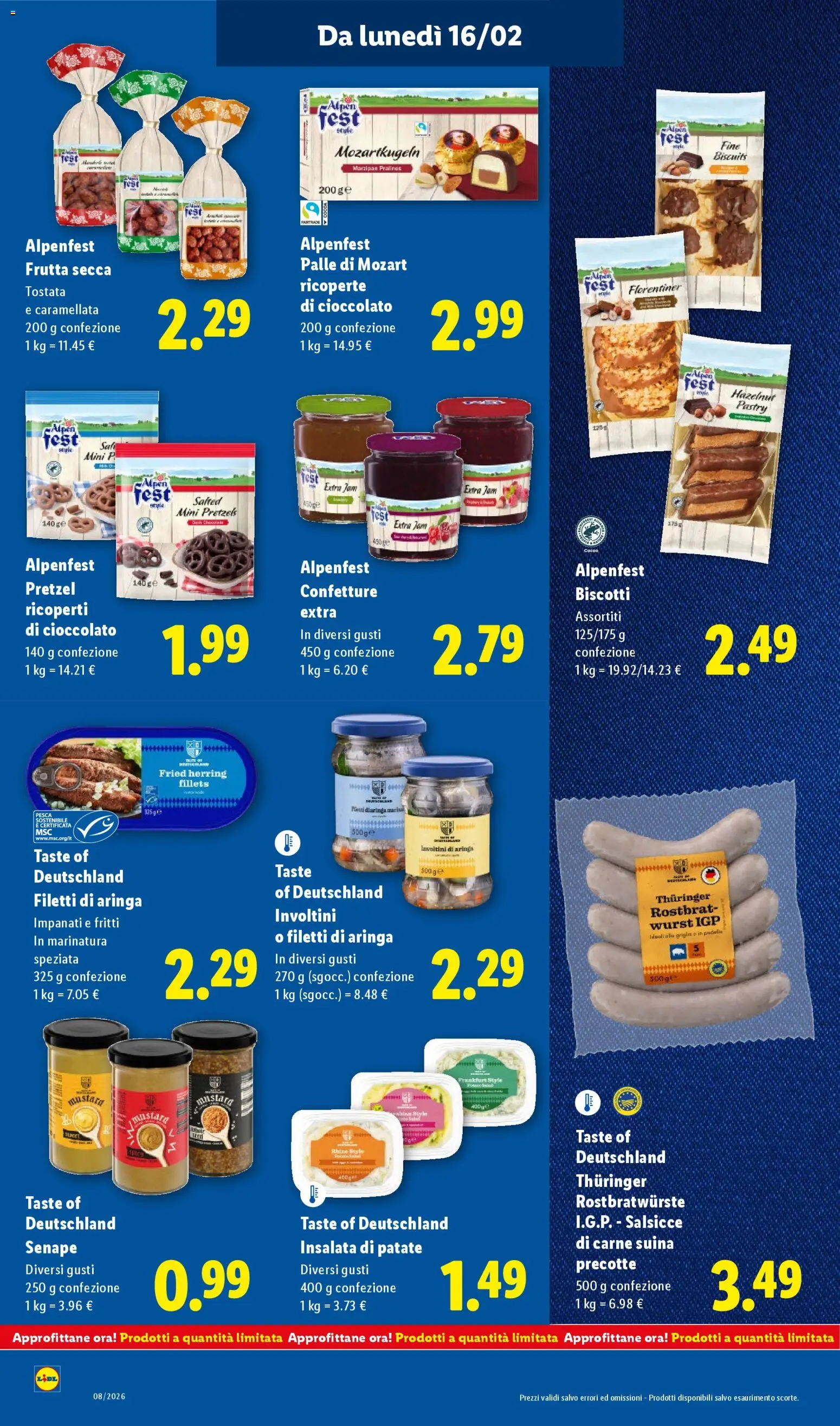 Volantino Lidl del 16.02.2026 | Pagina: 20 | Prodotti: Biscotti, Patate, Frutta, Senape