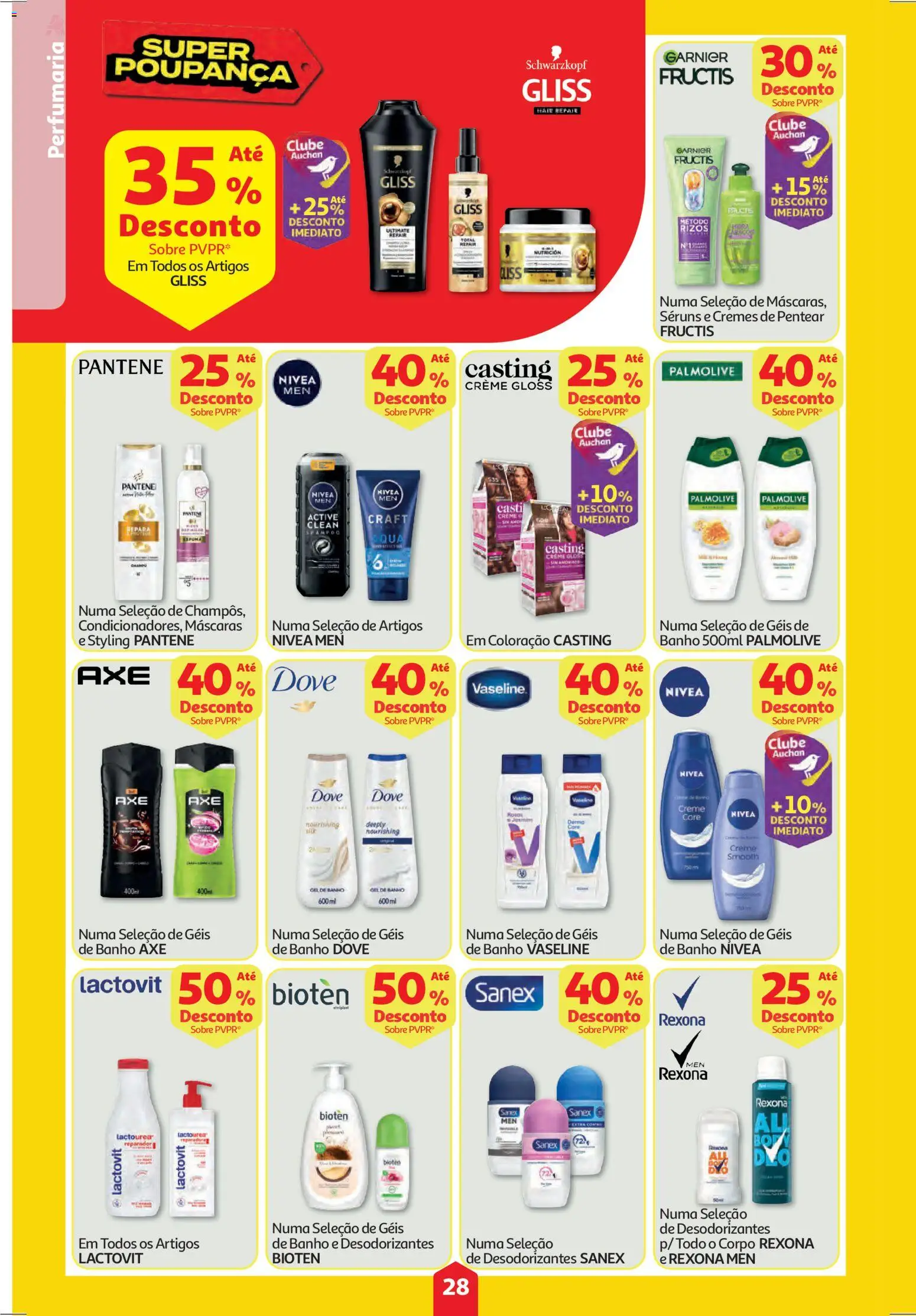 Auchan folheto │ válido de 29.01.2026 | Página: 28 | Produtos: Gloss, Casting creme gloss, Banho, Creme