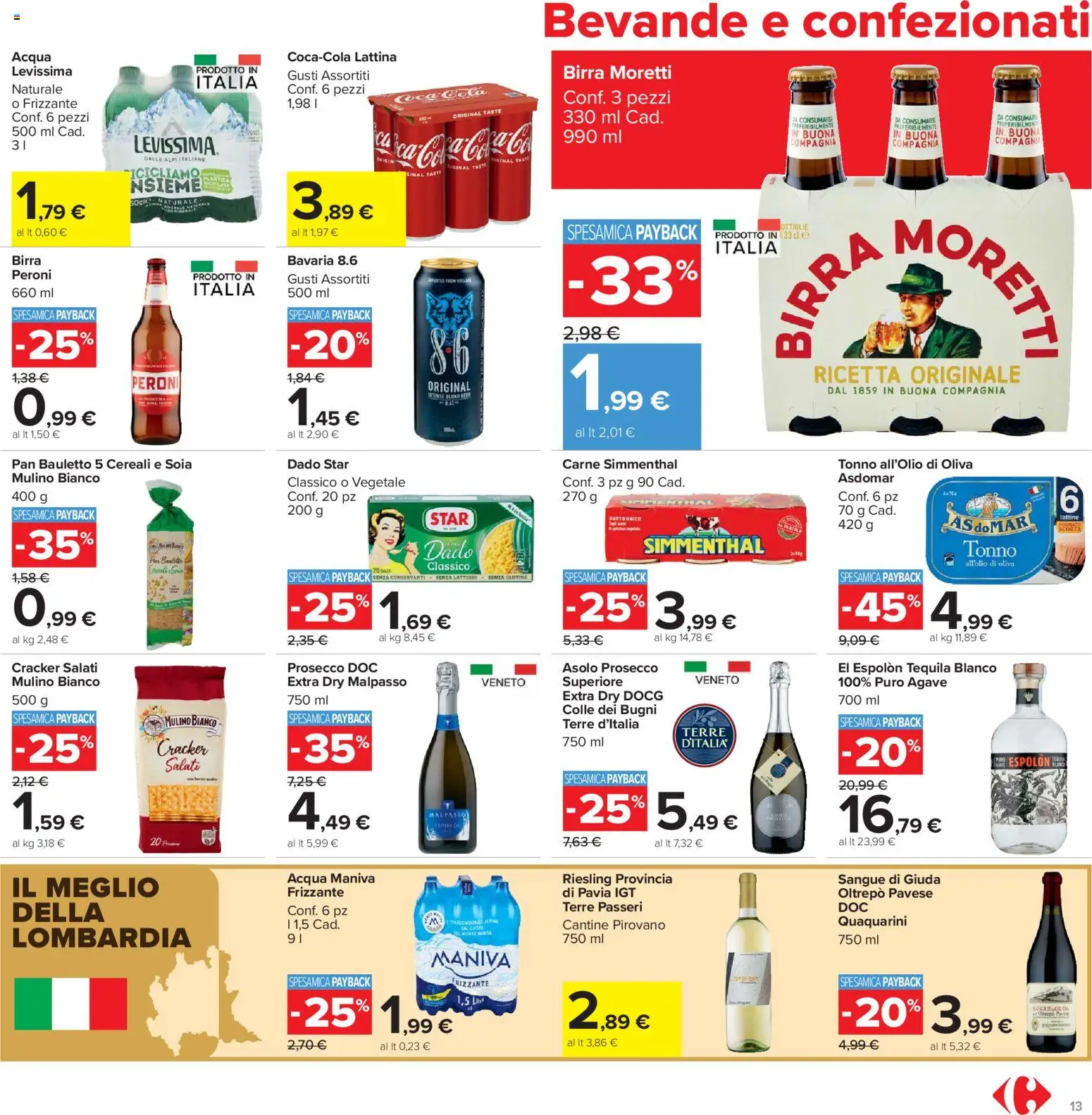 Volantino Carrefour del 07.04.2026 | Pagina: 13 | Prodotti: Birra, Cereali, Prosecco, Tonno