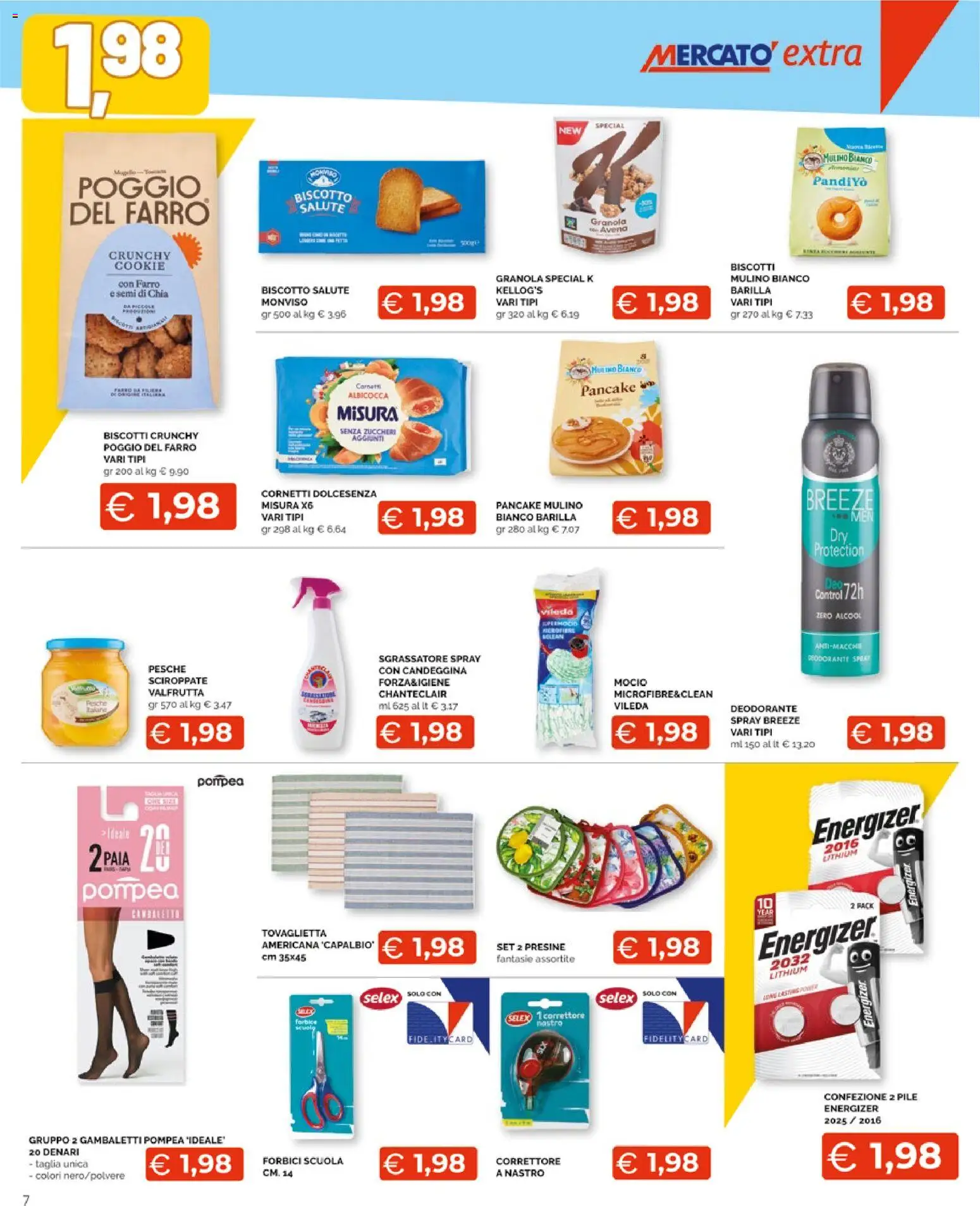 Volantino Mercatò del 16.02.2026 | Pagina: 7 | Prodotti: Pile, Biscotti, Sgrassatore, Correttore