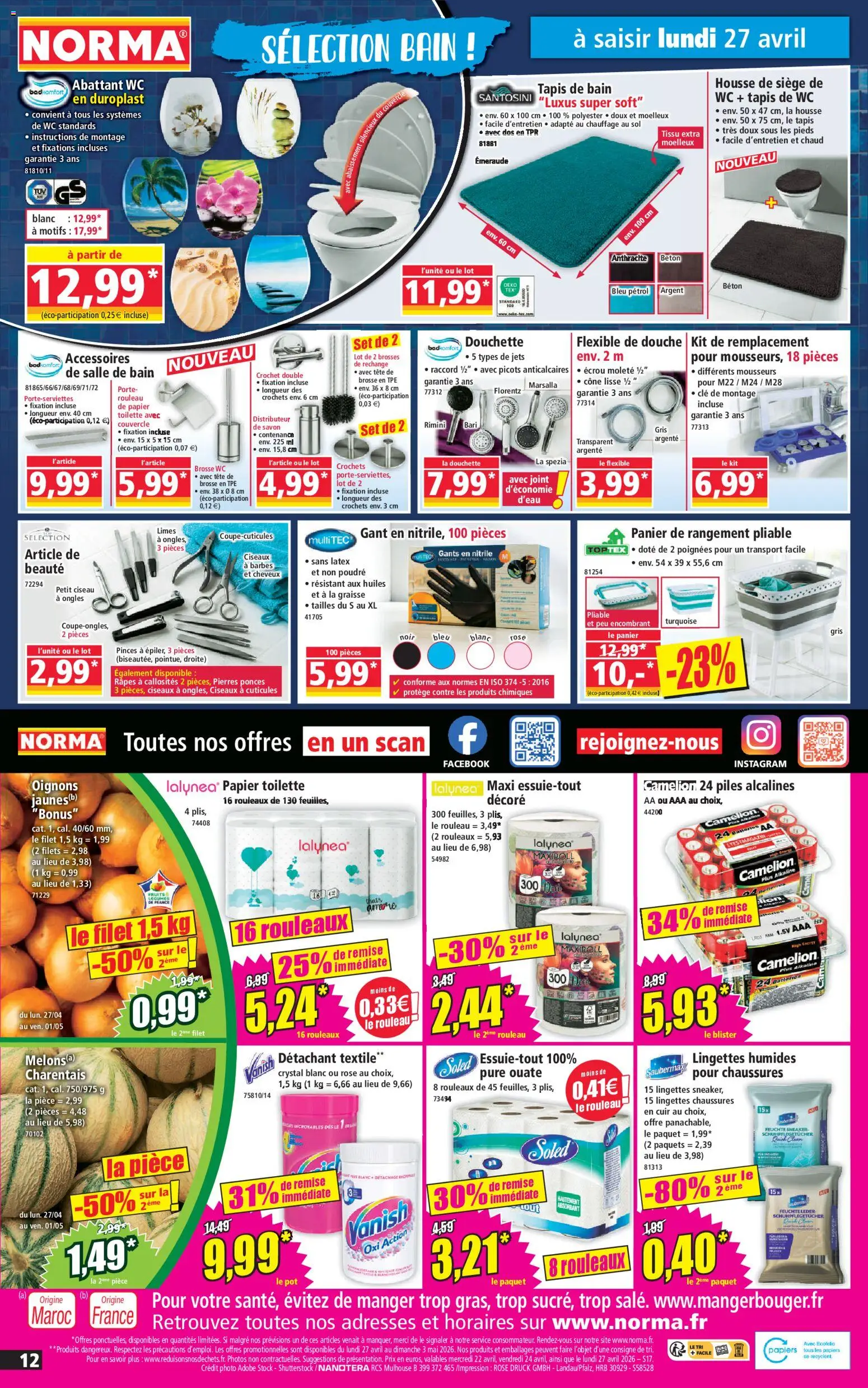 {H1} | Page: 12 | Produits: Rouleau, Détachant, Douche, Gants