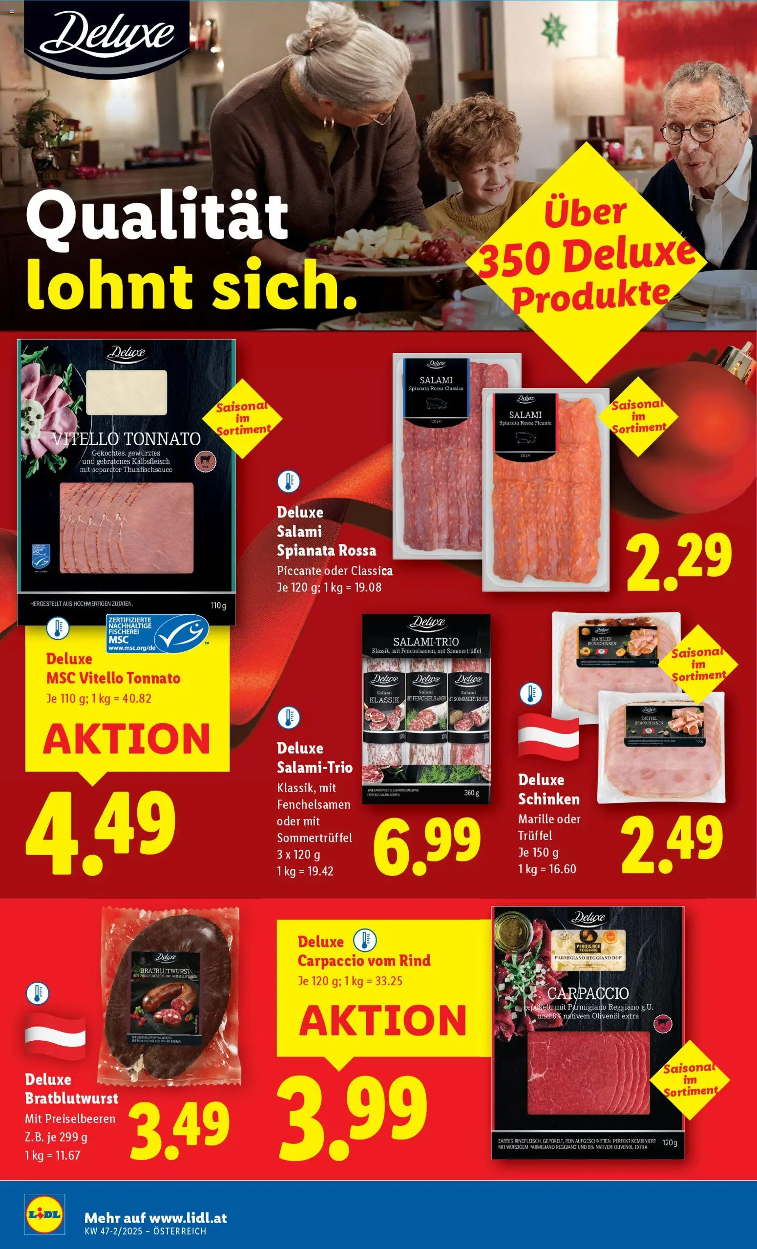Lidl Flugblatt - Eisenstadt, Ebenfurth, Mattersburg gültig ab 20.11.2025 | Seite: 8 | Produkte: Salami, Schinken