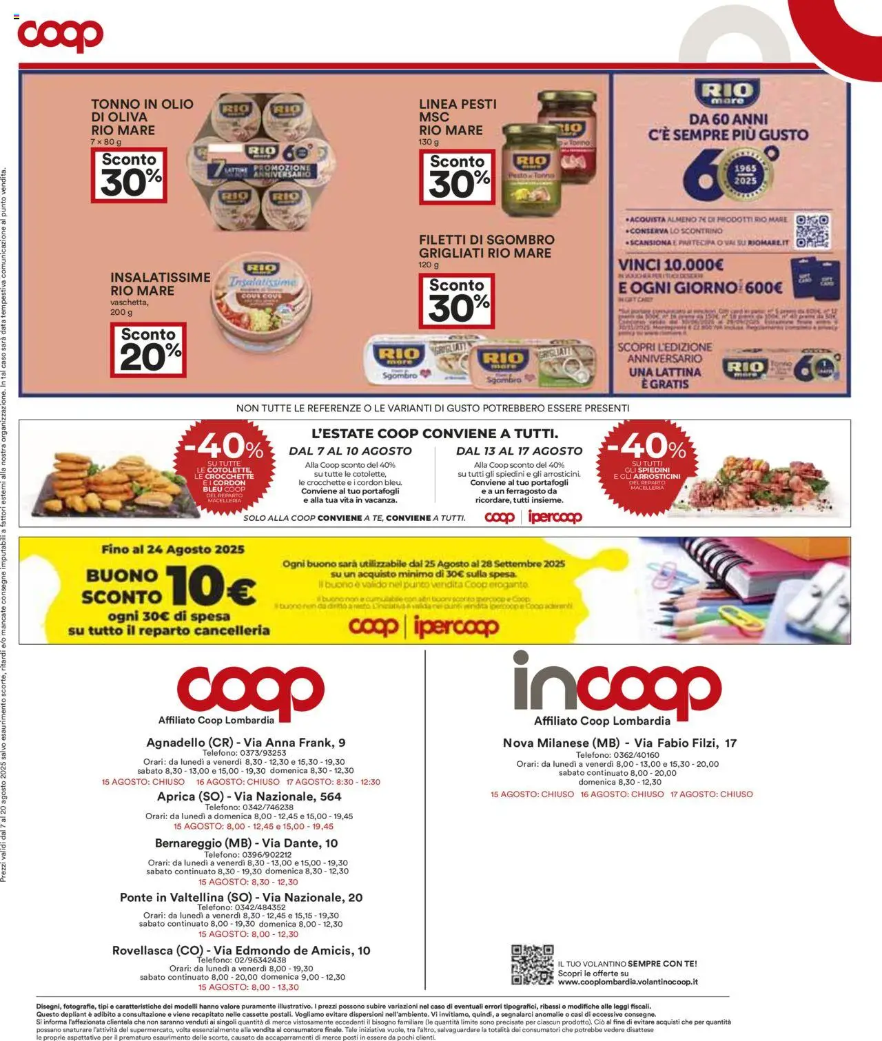 Volantino COOP del 07.08.2025 | Pagina: 17 | Prodotti: Crocchette, Data, Sgombro, Arrosticini