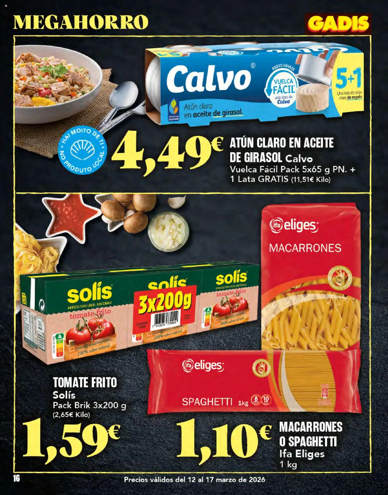 Gadis folleto │ válido desde el 12.03.2026 | Página: 16 | Productos: Aceite, Aceite de girasol, Atún claro