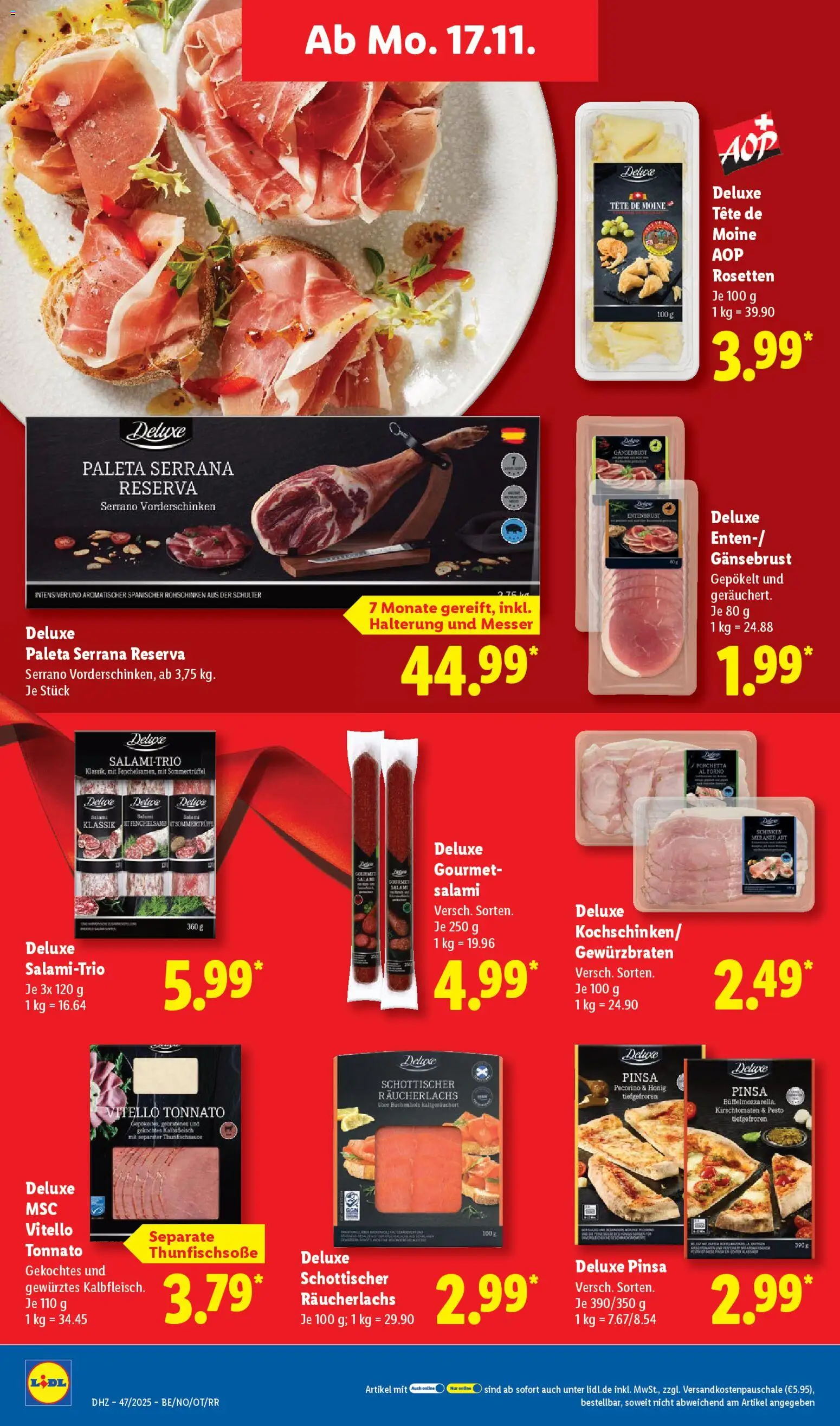 Lidl Prospekt Zossen – gültig ab 17.11.2025 | Seite: 18 | Produkte: Räucherlachs, Salami, Schinken