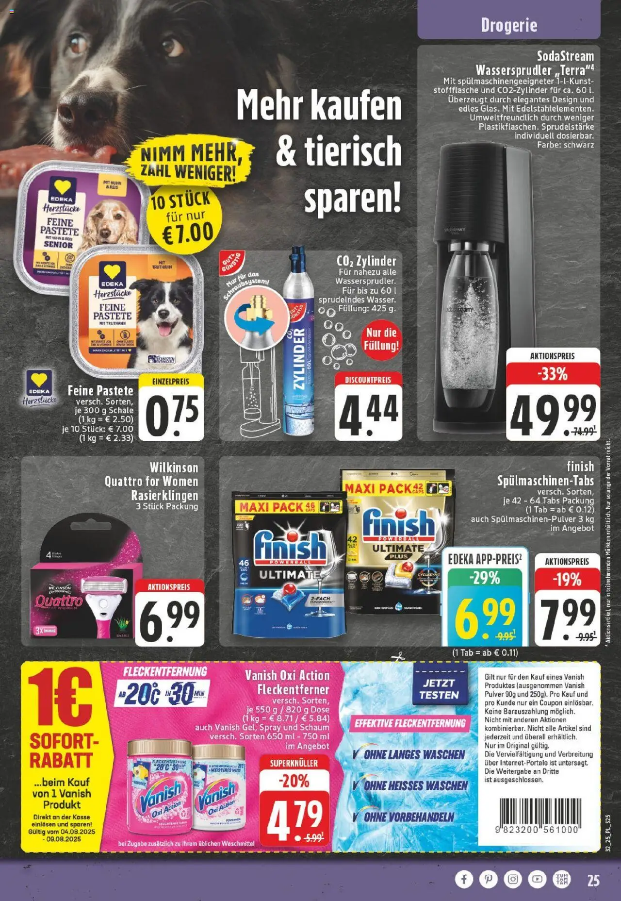 Edeka prospekt Düsseldorf-Derendorf	 - gültig ab dem 03.08.2025 | Seite: 25 | Produkte: Waschmittel, Spülmaschinentabs, Reis, Sodastream