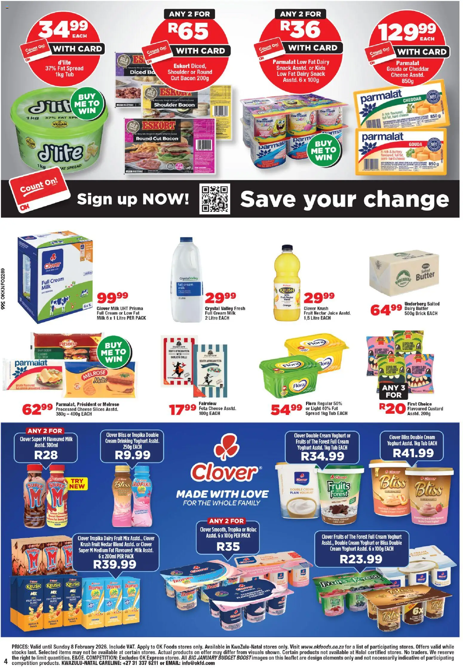 New OK Foods catalogue – valid from 21.01.2026 | Page: 4 | Products: Juice, Chips, Cream, Máscara de pestañas