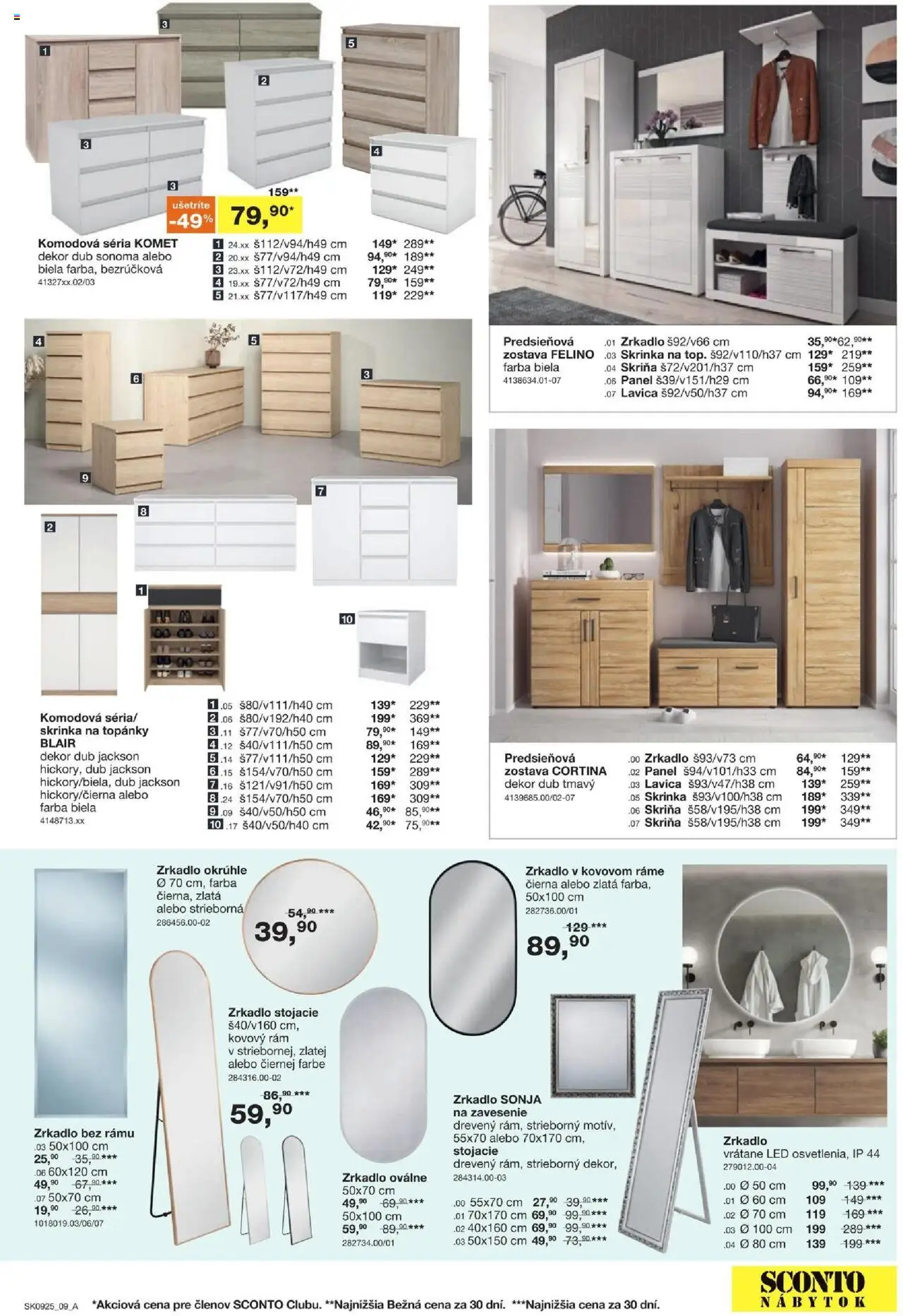 Sconto nábytok leták │ platný od 16.07.2025 | Strana: 9 | Produkty: Nábytok, Skriňa, Zrkadlo, Skrinka