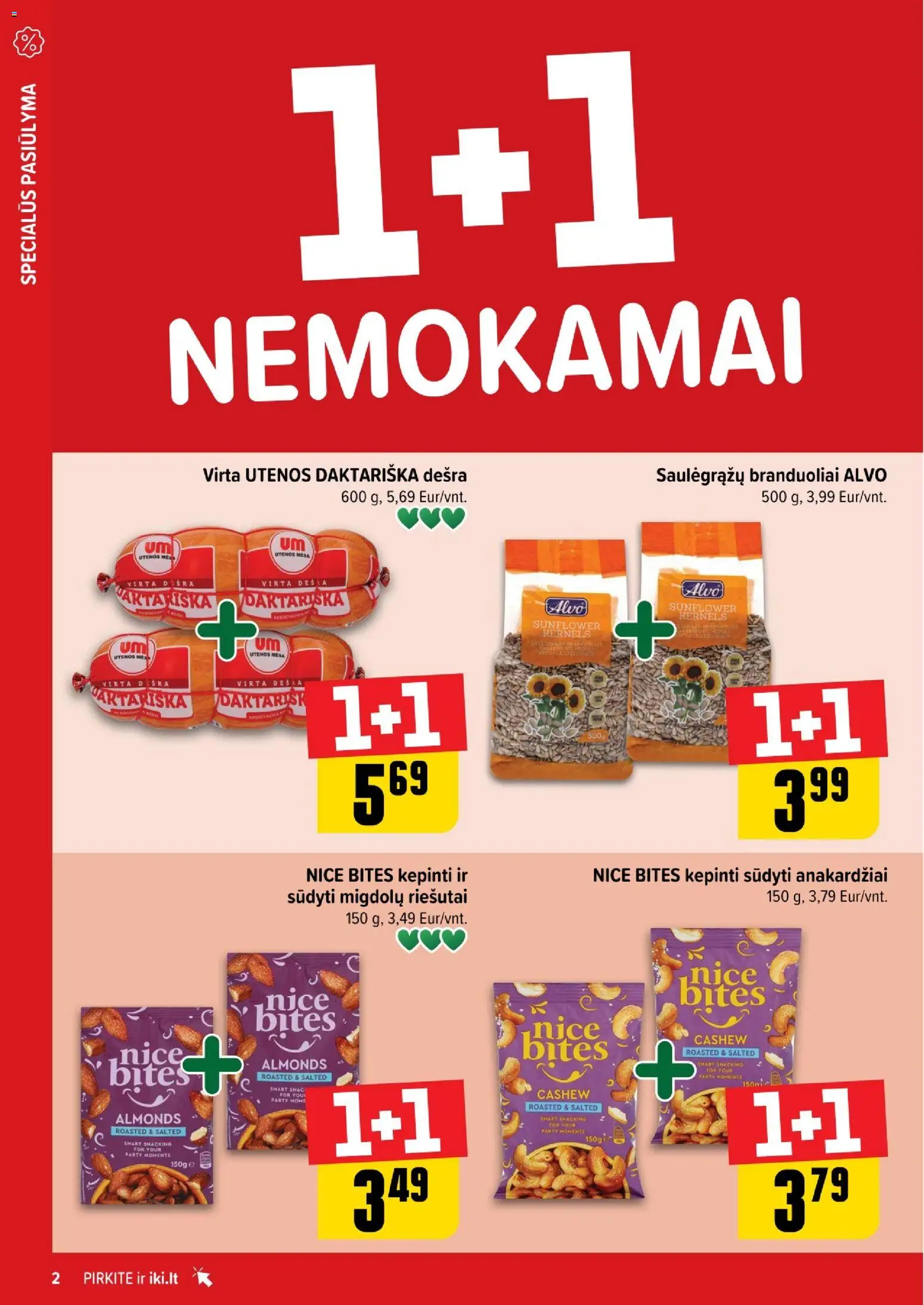 IKI akcijos nuo 02.02.2026 | Puslapis: 2 | Prekių: Riešutai, Dešra