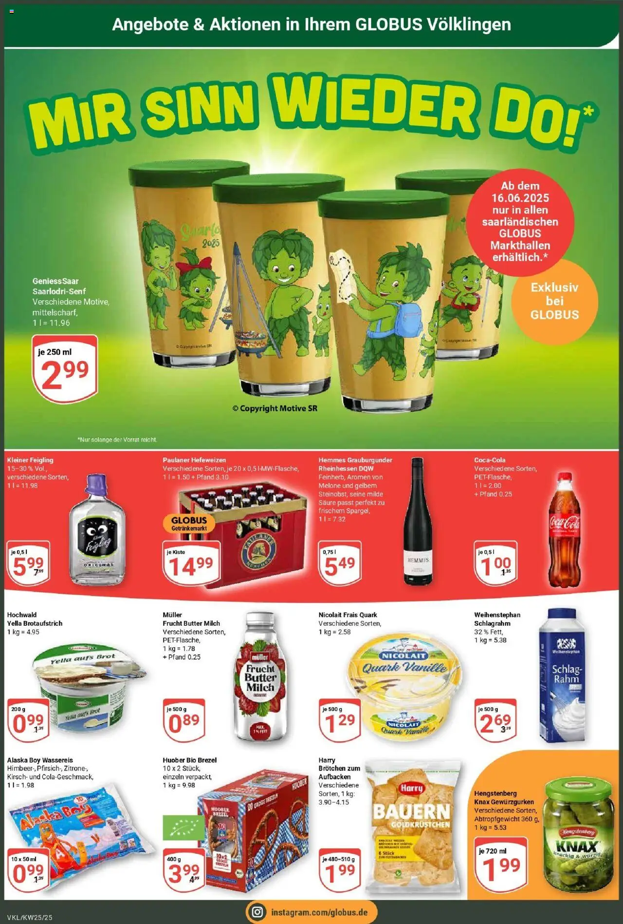 Globus prospekt Völklingen	 - gültig ab dem 15.06.2025 | Seite: 2 | Produkte: Cola, Milch, Spargel, Paulaner