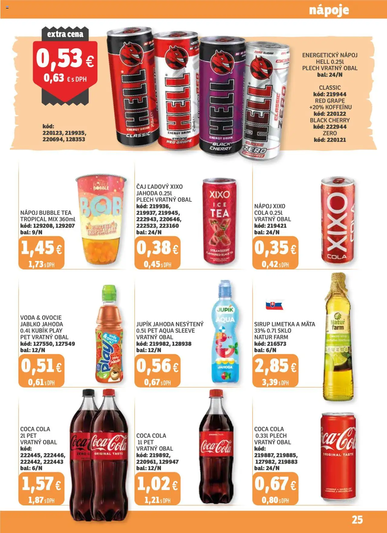 Nové Labaš akcie – leták je platný od 05.09.2025 | Strana: 25 | Produkty: Limetka, Čaj, Coca cola, Energetický nápoj