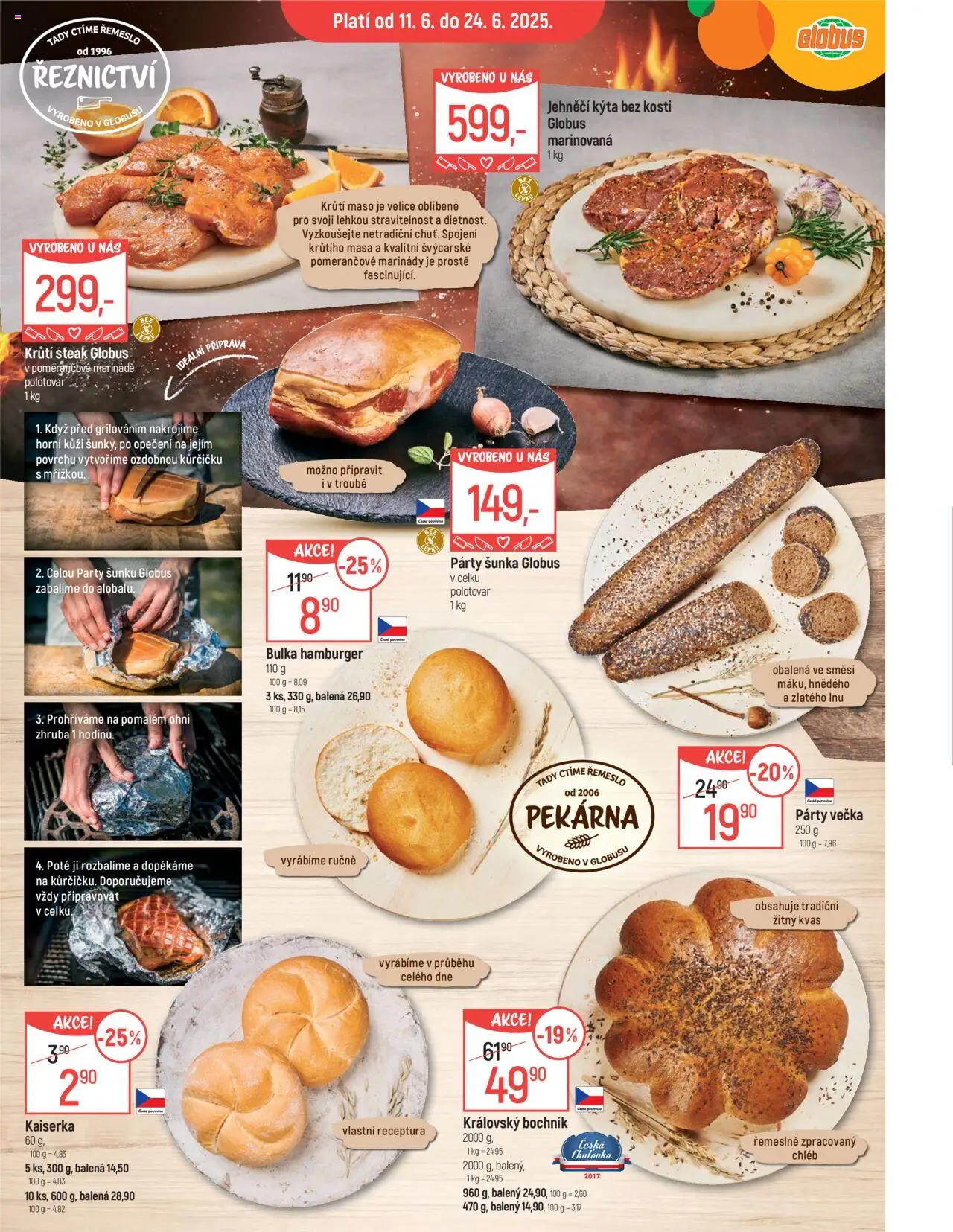 Globus leták - České Budějovice od 11.06.2025 | Strana: 12 | Produkty: Globus, Chléb, Kýta, Krůtí maso