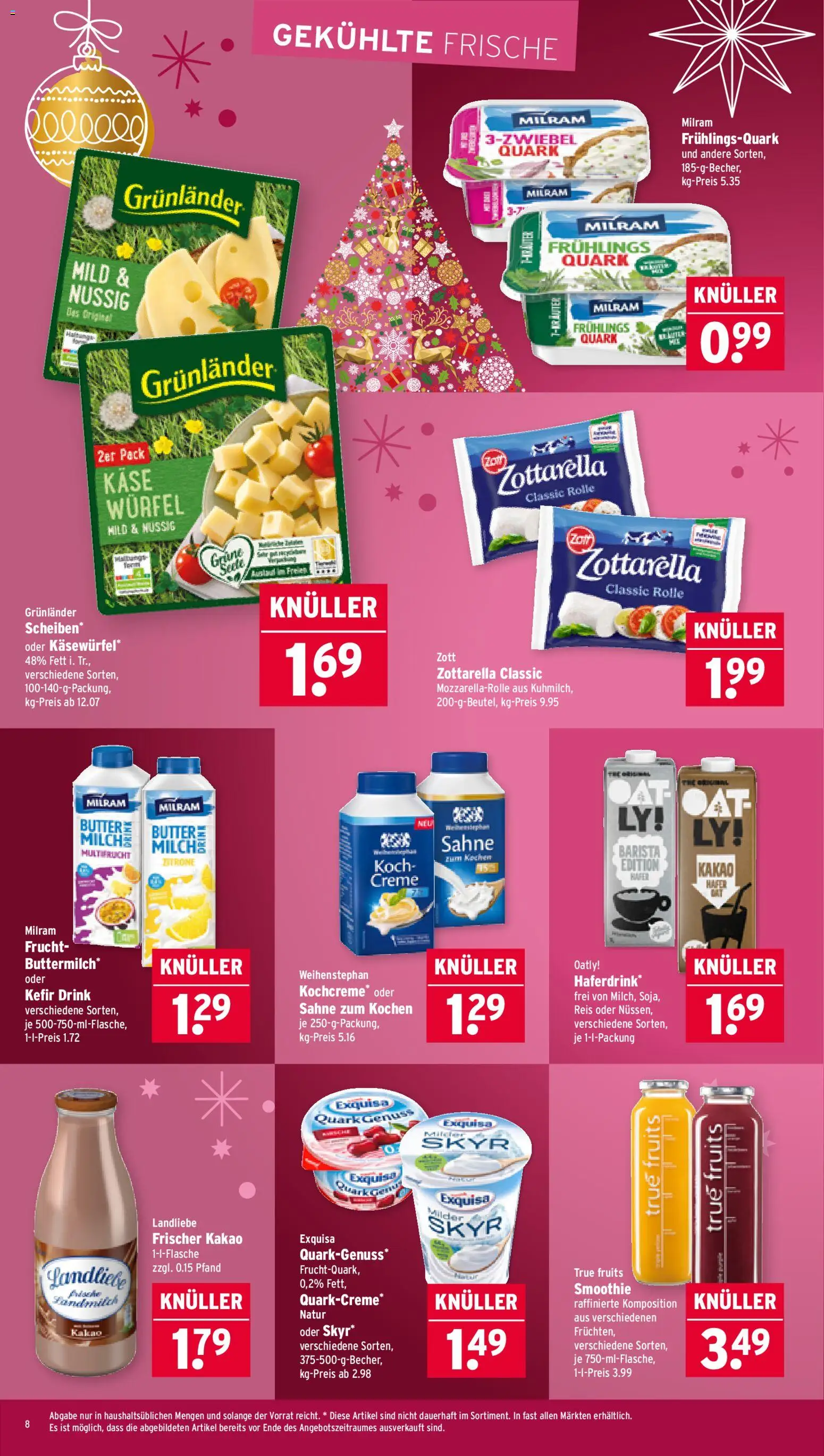 Wasgau Prospekt 	 – gültig ab 01.12.2025 | Seite: 8 | Produkte: Kefir, Creme, Grunlander, Zitrone