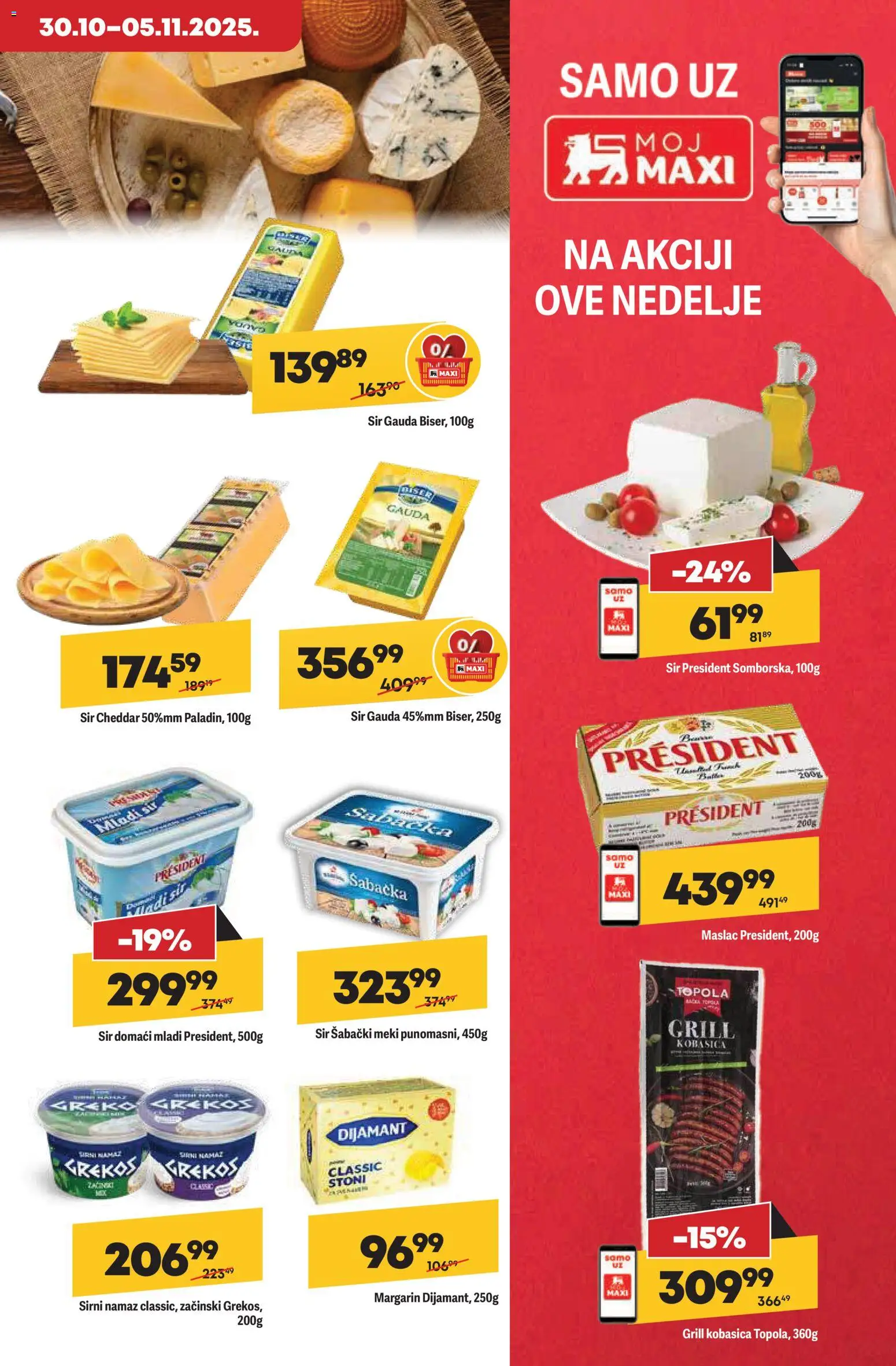 Maxi katalog - važi od 30.10.2025 | Strana: 17 | Proizvode: Maslac, Margarin, Sir, Kobasica