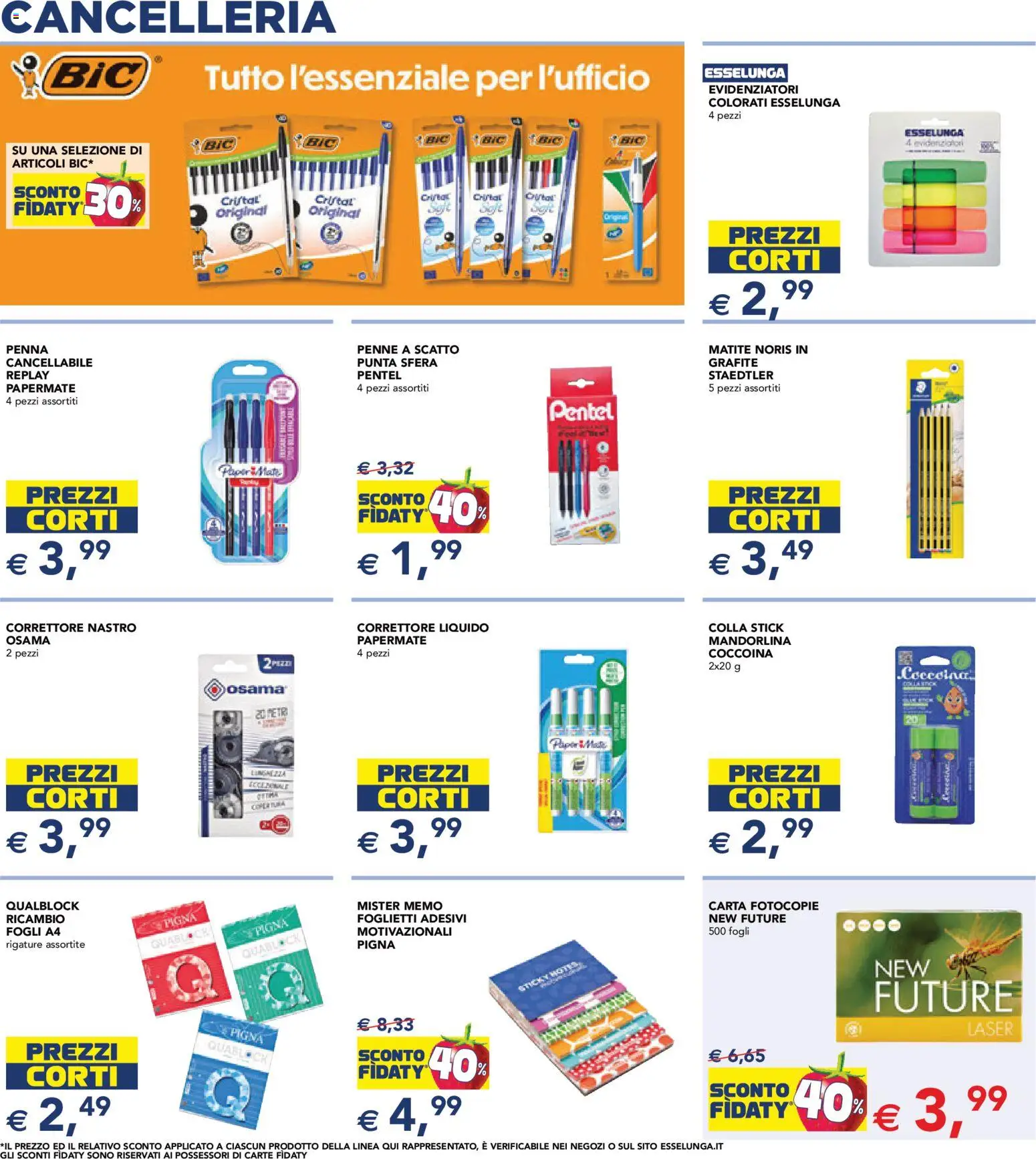 Volantino Esselunga S del 07.01.2026 | Pagina: 4 | Prodotti: Colla, Penne, Correttore