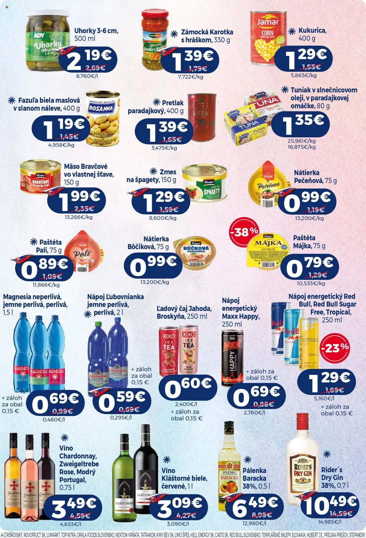 Milk Agro leták │ platný od 27.08.2025 | Strana: 10 | Produkty: Tuniak, Red Bull, Magnesia, Gin