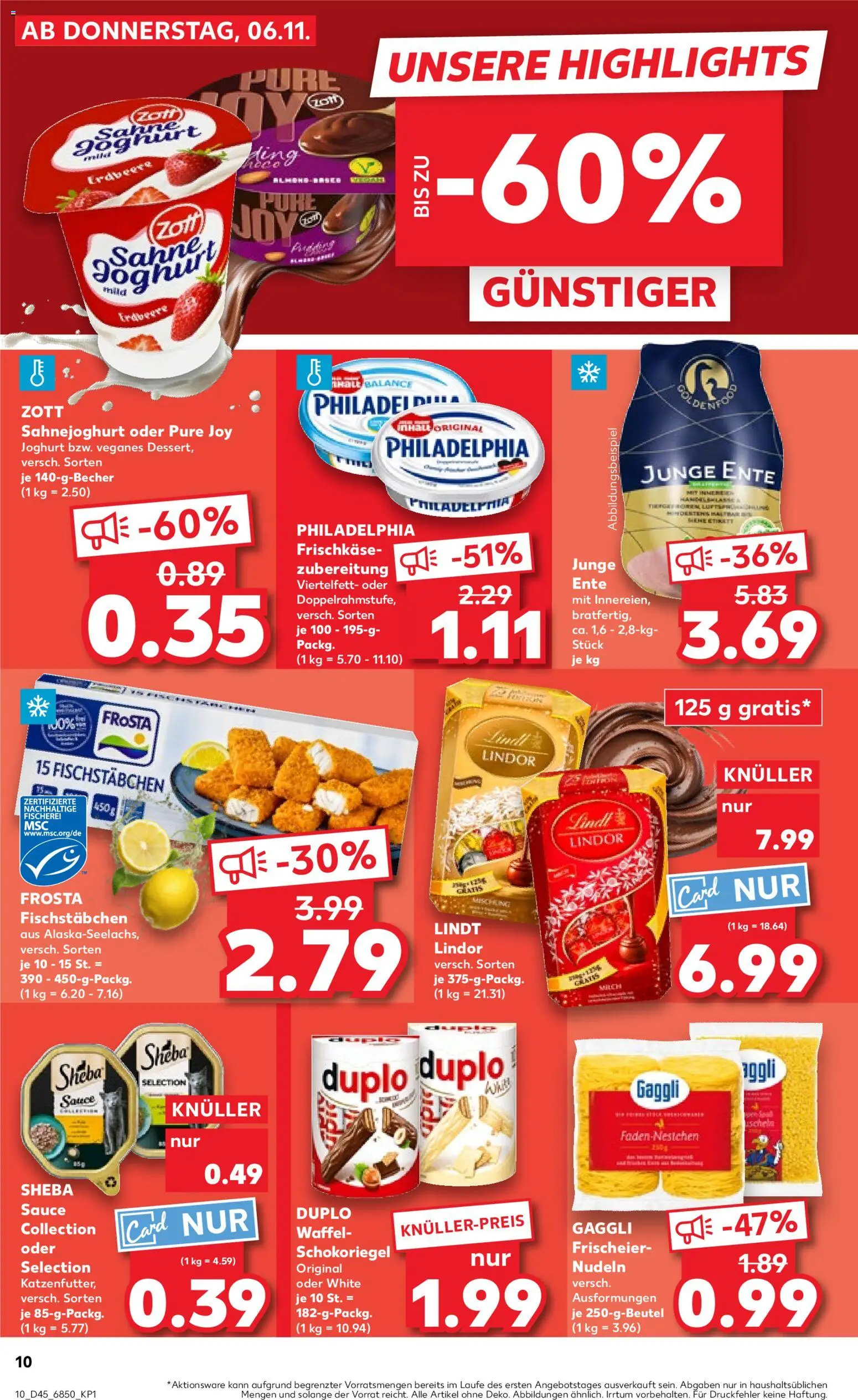 Kaufland prospekt Speyer	 – gültig ab 06.11.2025 | Seite: 10 | Produkte: Joghurt, Fischstabchen, Sahne, Frischkase