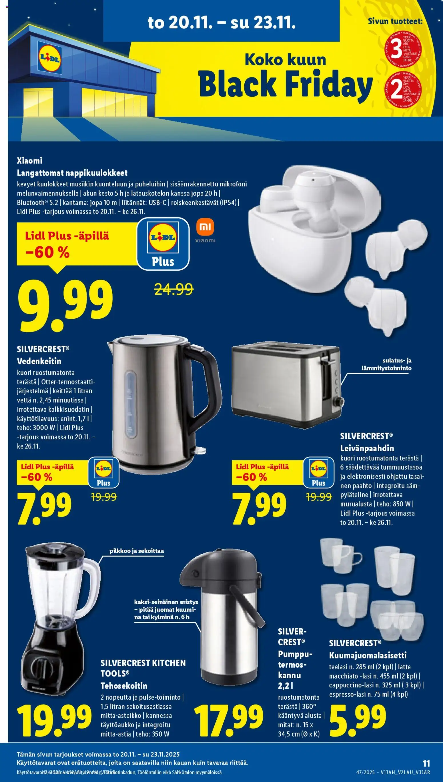 Lidl tarjoukset - Helsinki – voimassa 20.11.2025 alkaen | Sivu: 11 | Tuotteet: Mikrofoni, Vedenkeitin, Tehosekoitin, Kuulokkeet