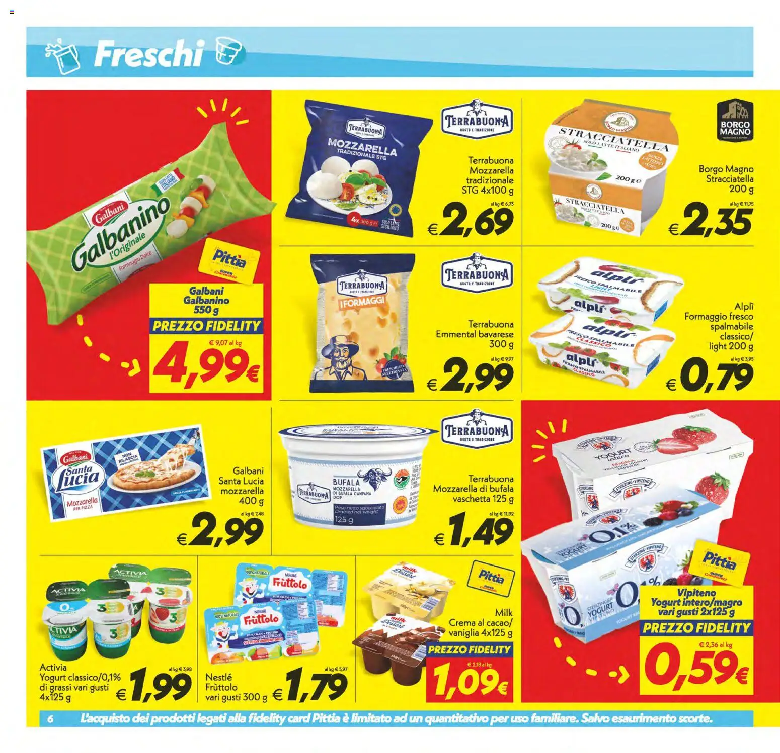 Volantino SuperConveniente del 24.10.2025 | Pagina: 6 | Prodotti: Crema, Mozzarella, Formaggio, Emmental