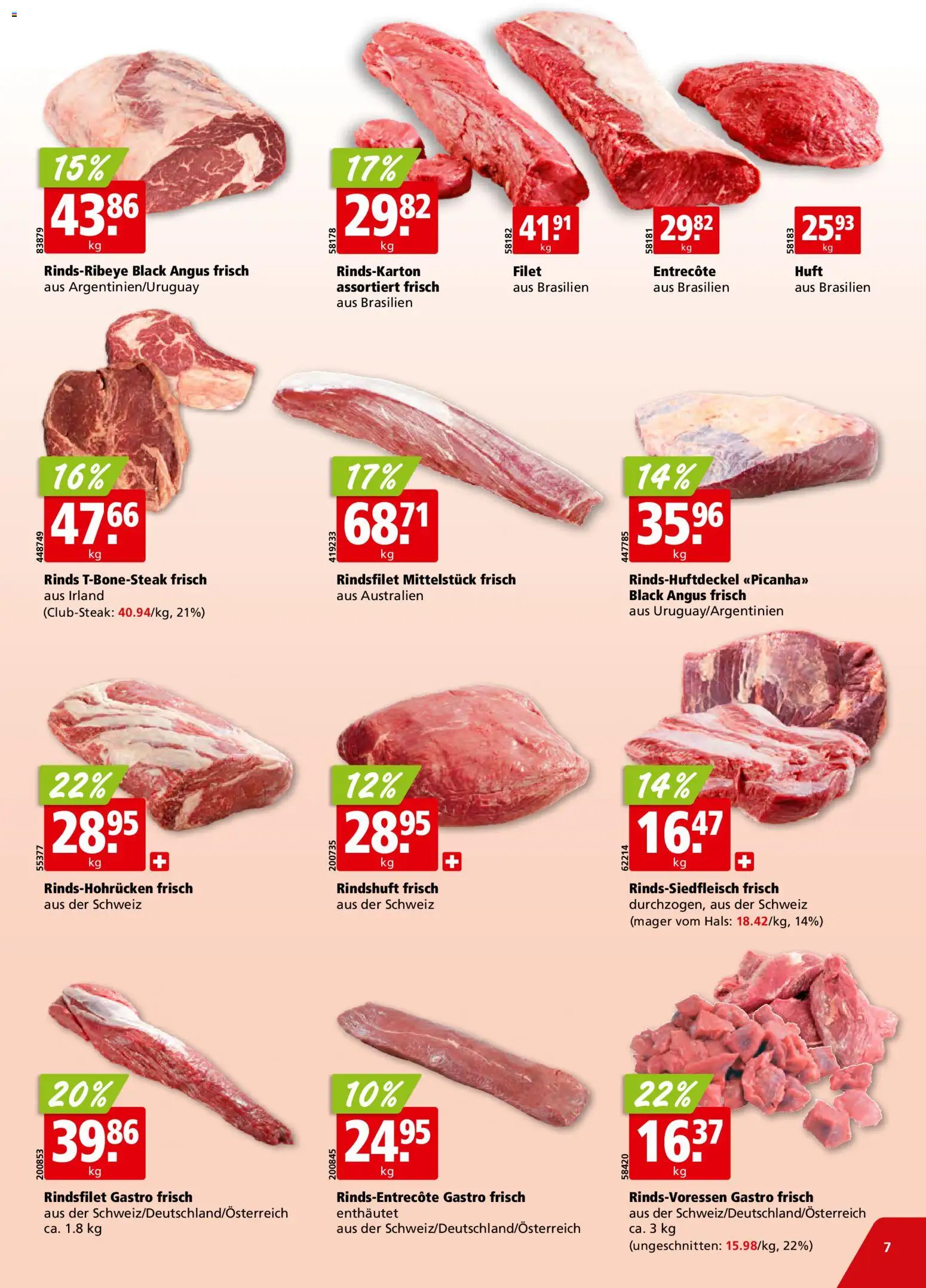Aligro aktionen Schlieren, Gossau SG, Frauenfeld, Rapperswil-Jona, Sargans, Bern – gültig ab 20.04.2026 | Seite: 7