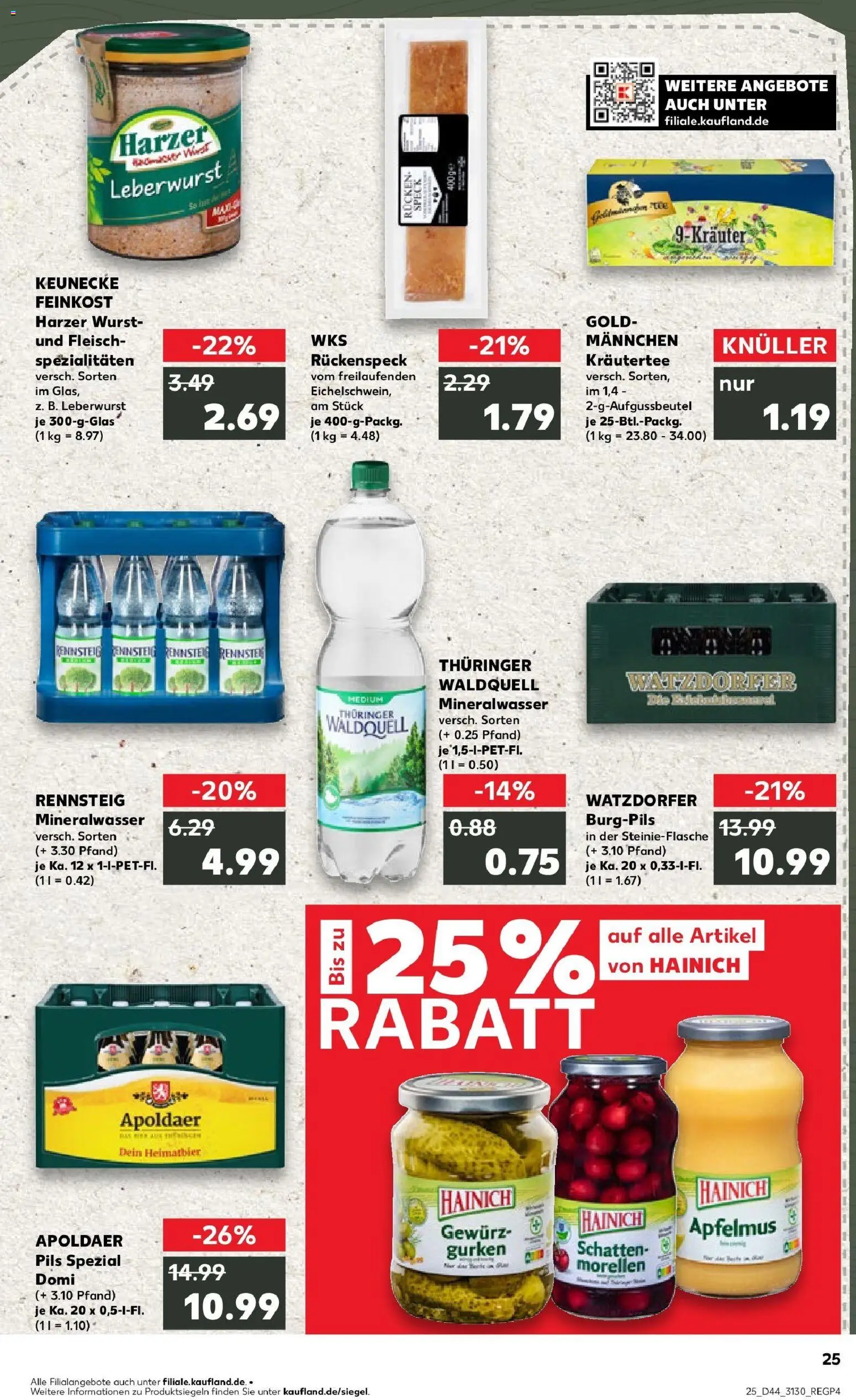 Kaufland prospekt Rudolstadt	 – gültig ab 30.10.2025 | Seite: 25 | Produkte: Pils, Apple, Fleisch, Gurken