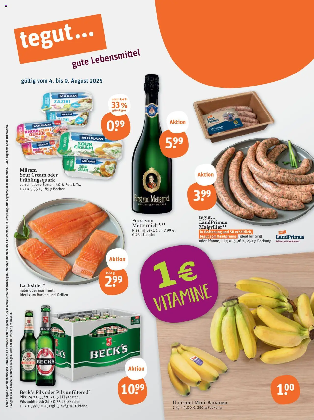 Tegut - Rheinland-Pfalz, Niedersachsen, Heidelberg - gültig ab dem 07.08.2025 | Seite: 3 | Produkte: Grill, Furst von metternich, Quark, Pils