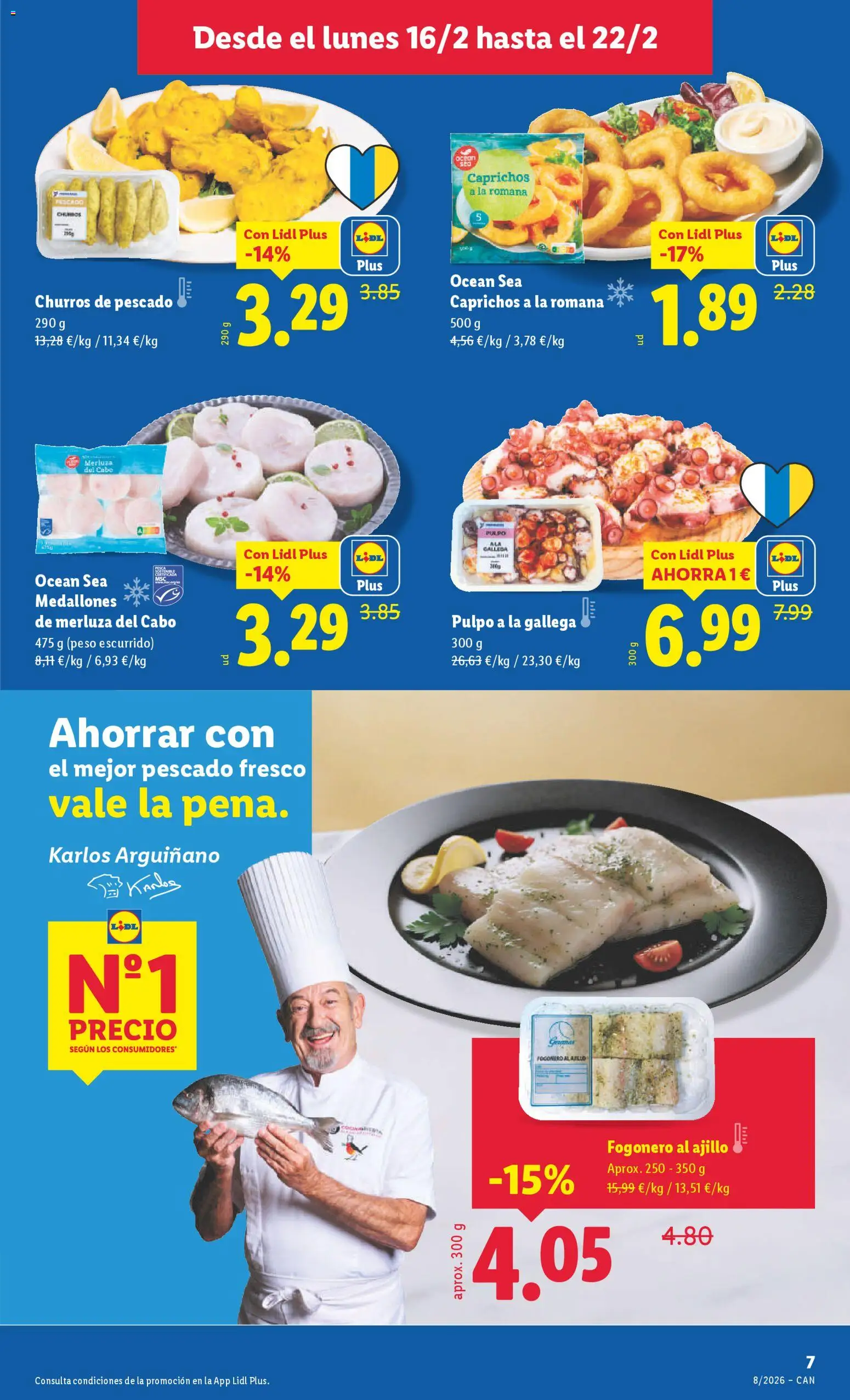 Lidl - Canarias  │ válido desde el 16.02.2026 | Página: 17 | Productos: Medallones, Pescado, Peso