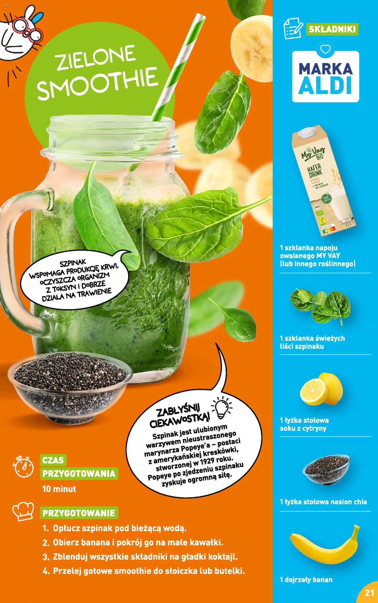 Aldi Polsko leták - Przepisy na pyszne śniadanie od 23.02.2026 | Strana: 21 | Produkty: Banán, Chia, Smoothie