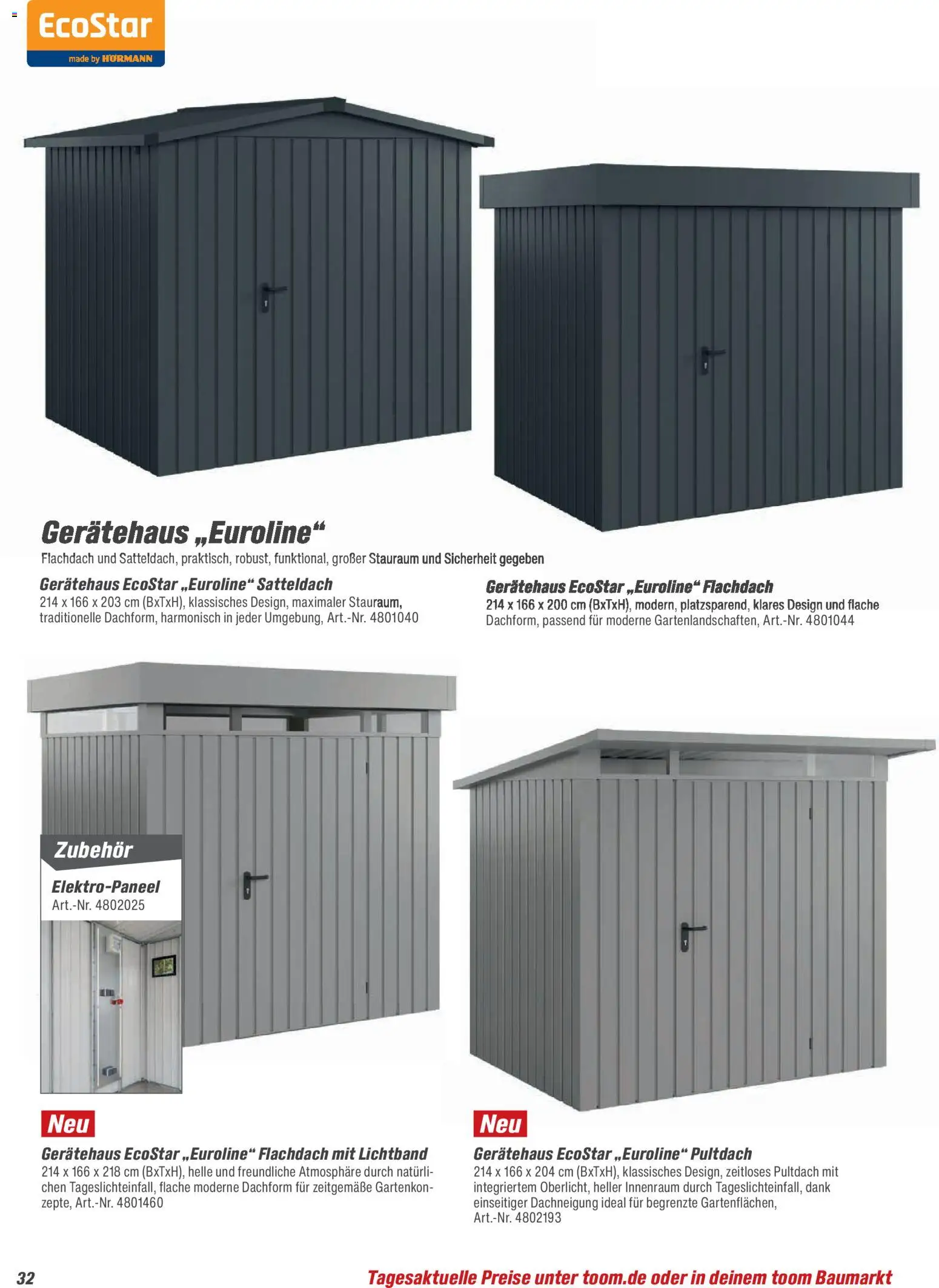 Toom Baumarkt Gartenhäuser & Carports 2026 – gültig ab 20.02.2026 | Seite: 32