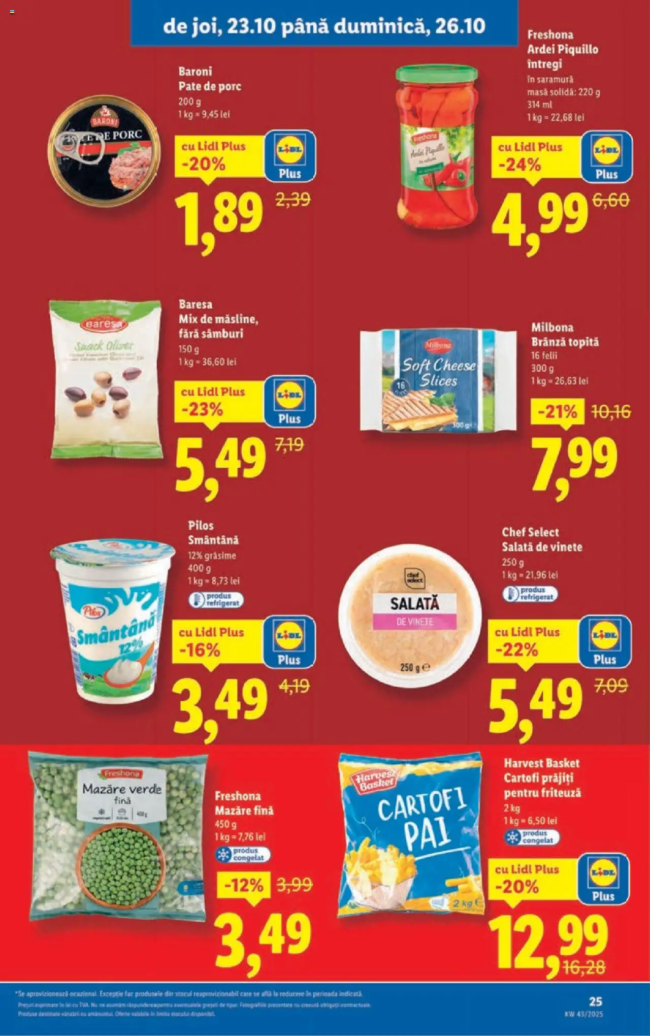 Noul catalog Lidl – valabil de la 20.10.2025 | Pagină: 25 | Produse: Pate, Ardei, Smântână, Salată