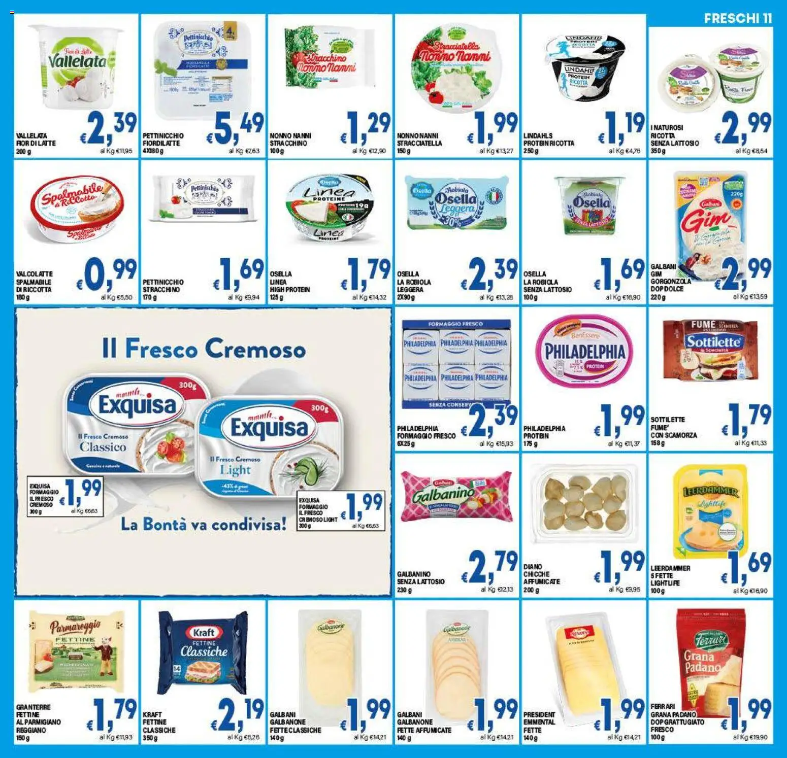 Volantino DEM del 07.01.2026 | Pagina: 11 | Prodotti: Grana Padano, Stracchino, Gorgonzola, Stracciatella