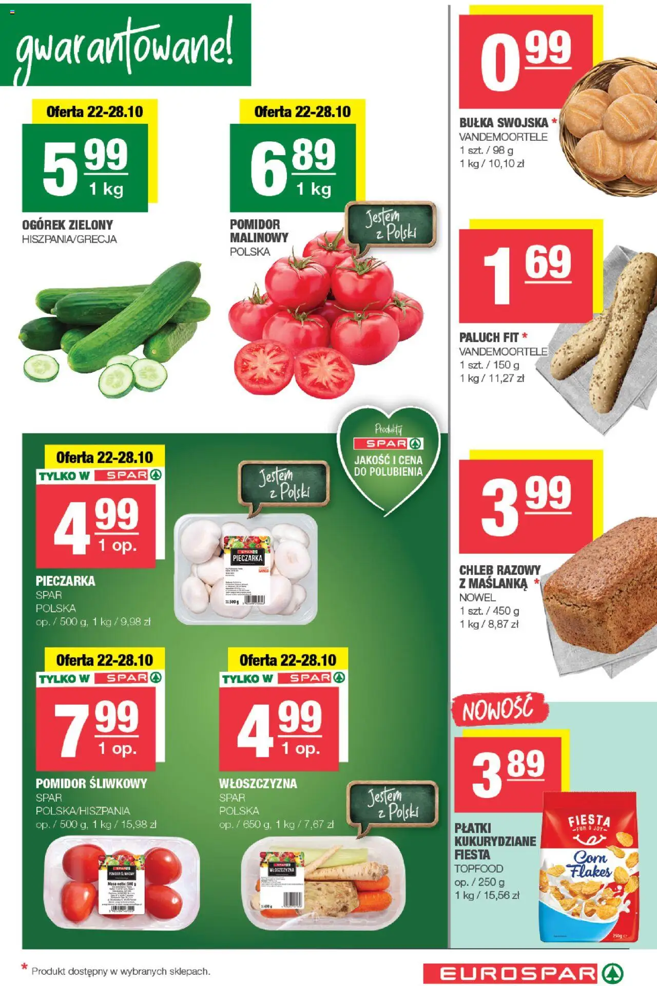 Spar Gazetka - Eurospar od 22.10.2025 | Strona: 3 | Produkty: Maślanka, Bułka, Chleb, Płatki
