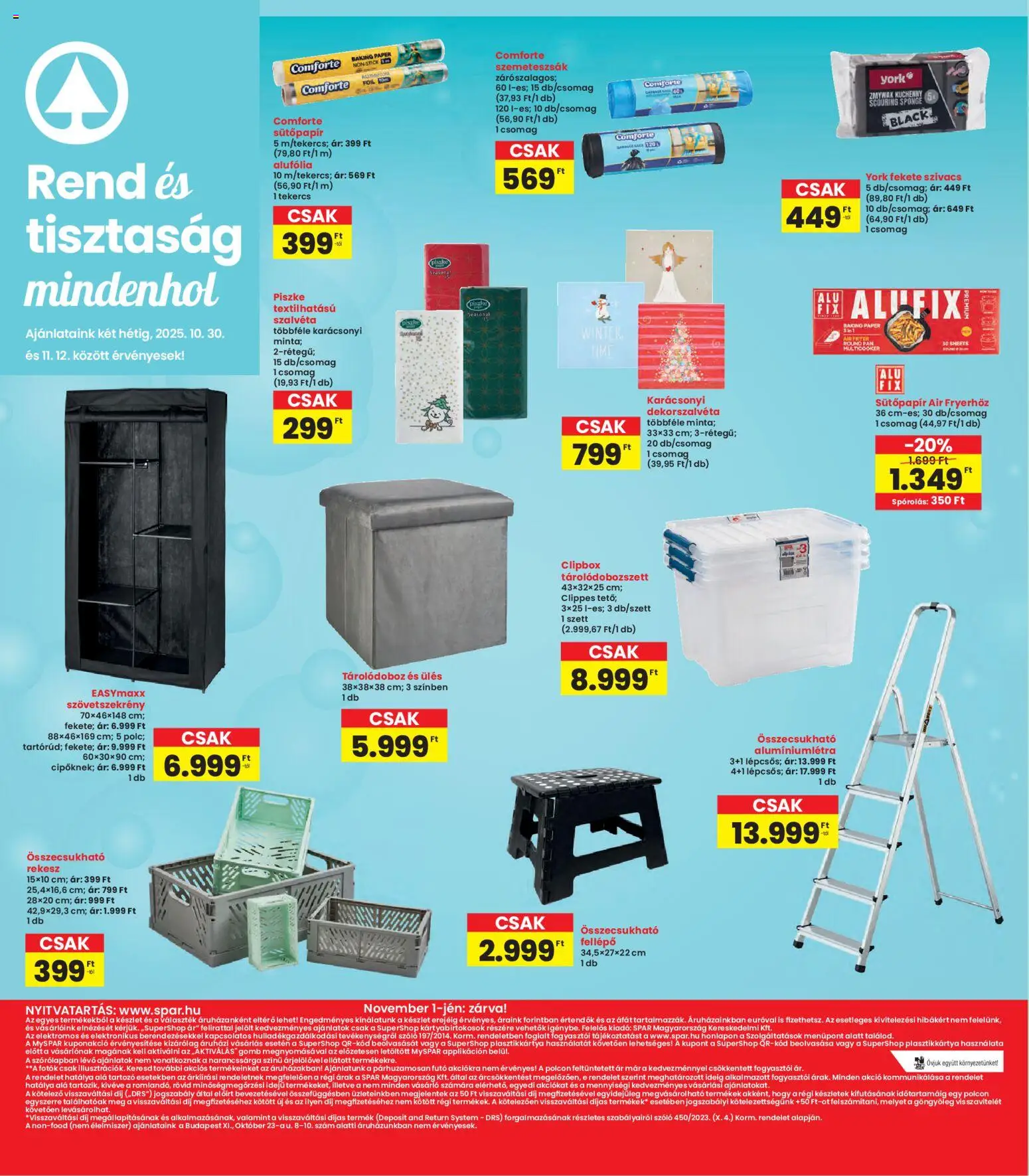 Interspar akciós ujság - amely érvényes a következő dátumtól: 30.10.2025 | Oldal: 16 | Termékek: Szőlő, Szemeteszsák, Tárolódoboz, Fellépő
