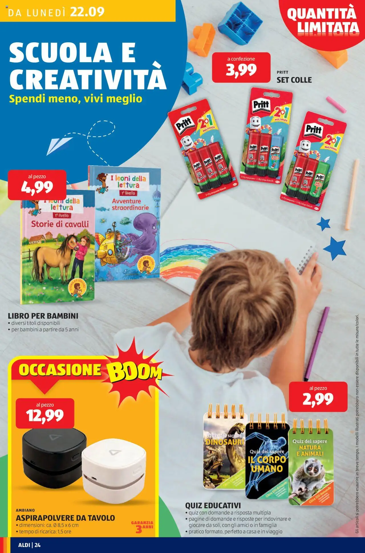 Volantino Aldi del 22.09.2025 | Pagina: 24 | Prodotti: Aspirapolvere, Tavolo