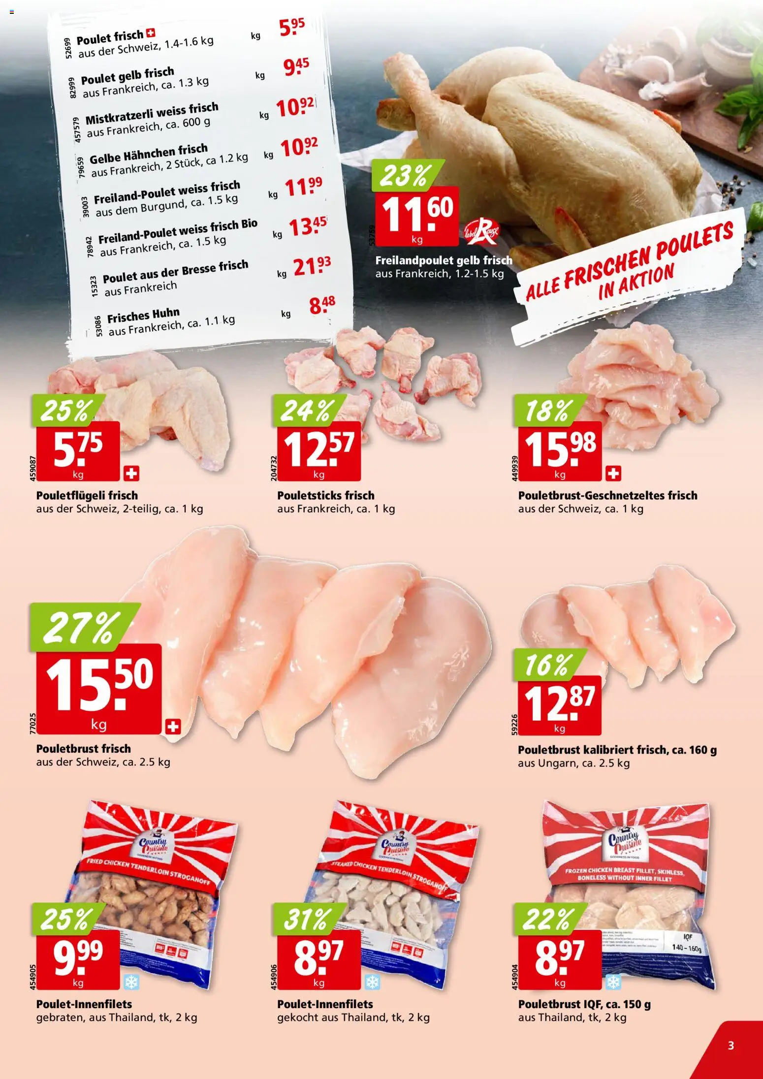 Aligro Aktionen Chavannes, Matran, Genf, Sitten – gültig ab 23.02.2026 | Seite: 3 | Produkte: Pouletbrust