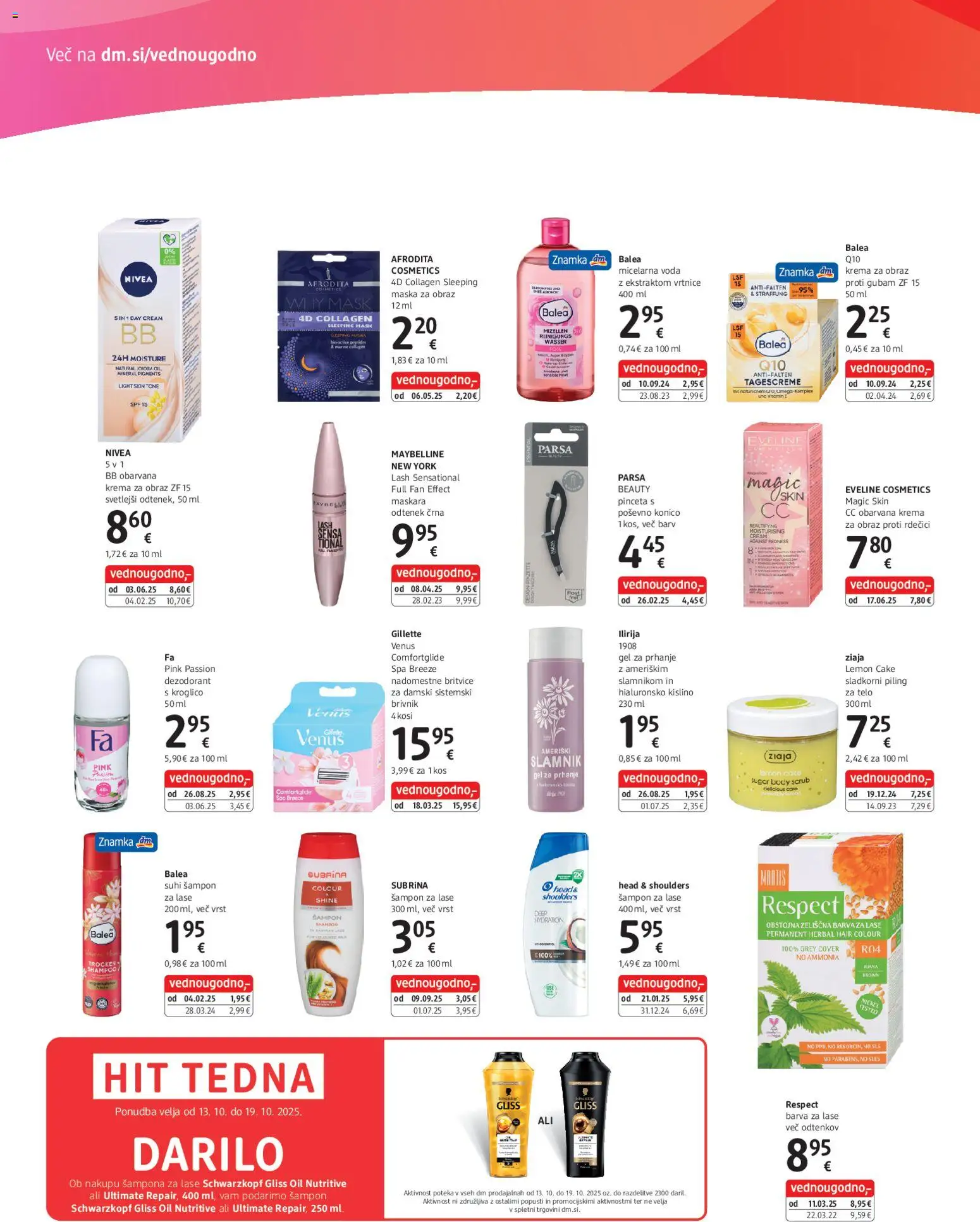 Novi DM Drogerie Markt katalog ponudbe – veljaven od 15.10.2025 | Stran: 2 | Izdelki: Gel za prhanje, Sampon, Maska, Krema za obraz