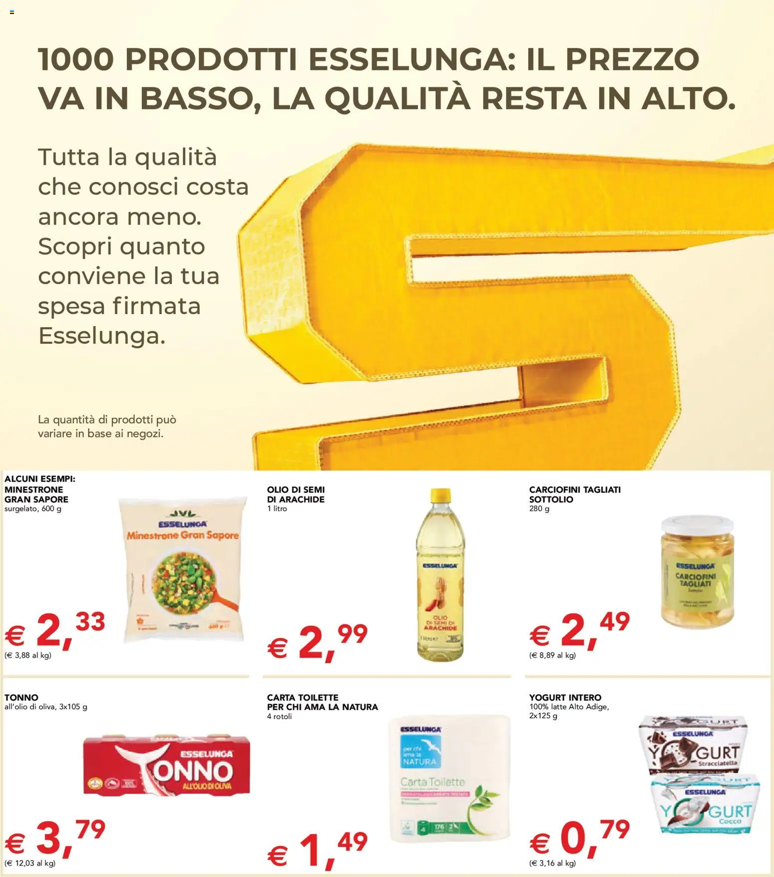 Volantino Esselunga S del 29.01.2026 | Pagina: 2 | Prodotti: Minestrone, Yogurt, Tonno, Cocco