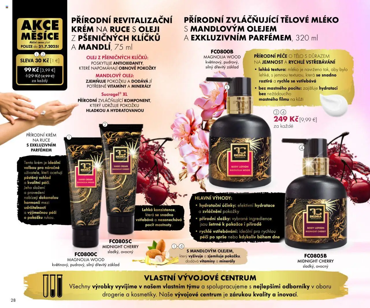 Dedra Katalog 7 2025 │ platný od 20.06.2025 | Strana: 28 | Produkty: Olej, Mandľový olej, Krém