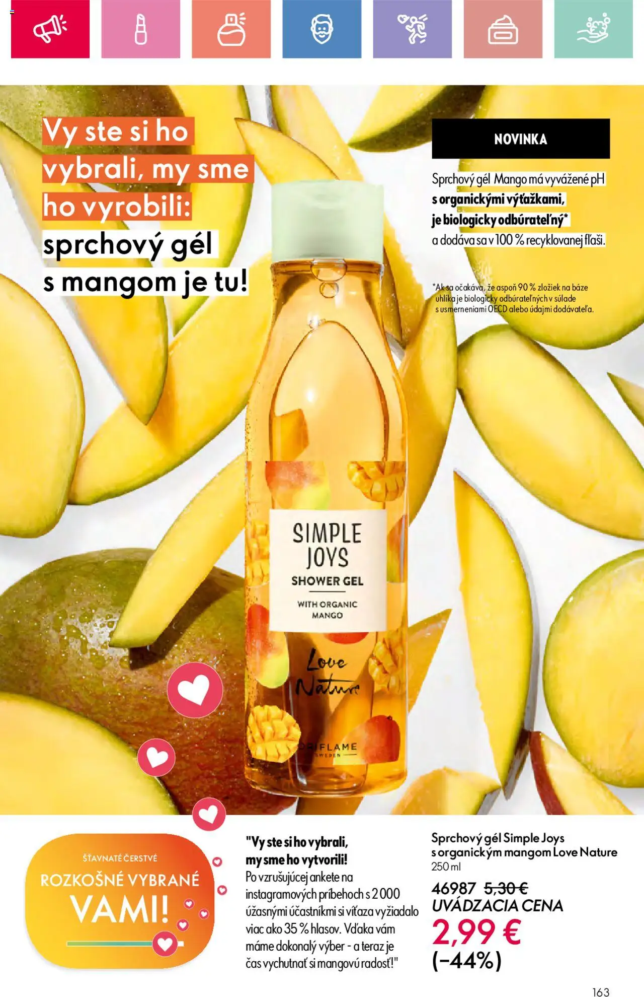Katalóg Oriflame 9 2025 │ platný od 15.06.2025 | Strana: 163 | Produkty: Sprchový gél, Mango