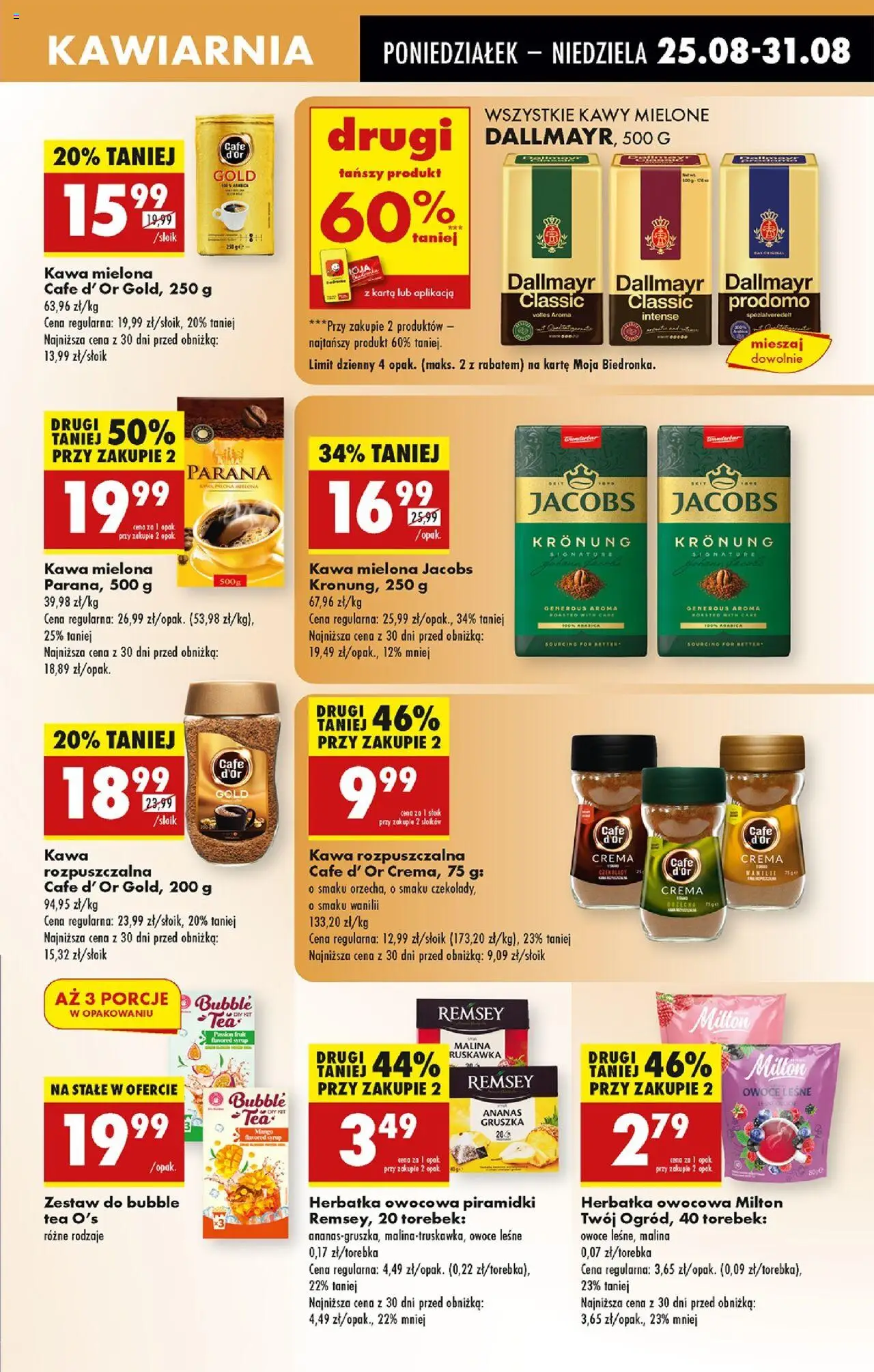 Biedronka gazetka od 25.08.2025 | Strona: 63 | Produkty: Gruszka, Kawa rozpuszczalna, Kawa, Owoce