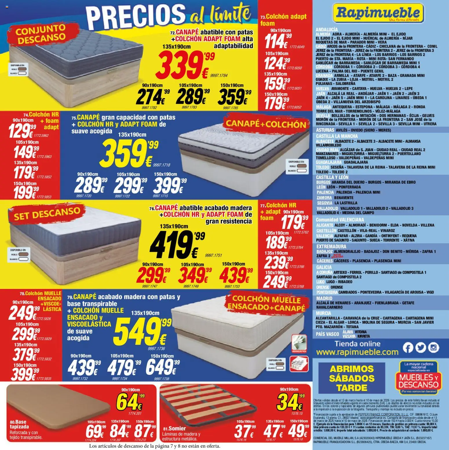 Rapimueble - folleto │ válido desde el 13.03.2026 | Página: 8 | Productos: Colchon, Muebles