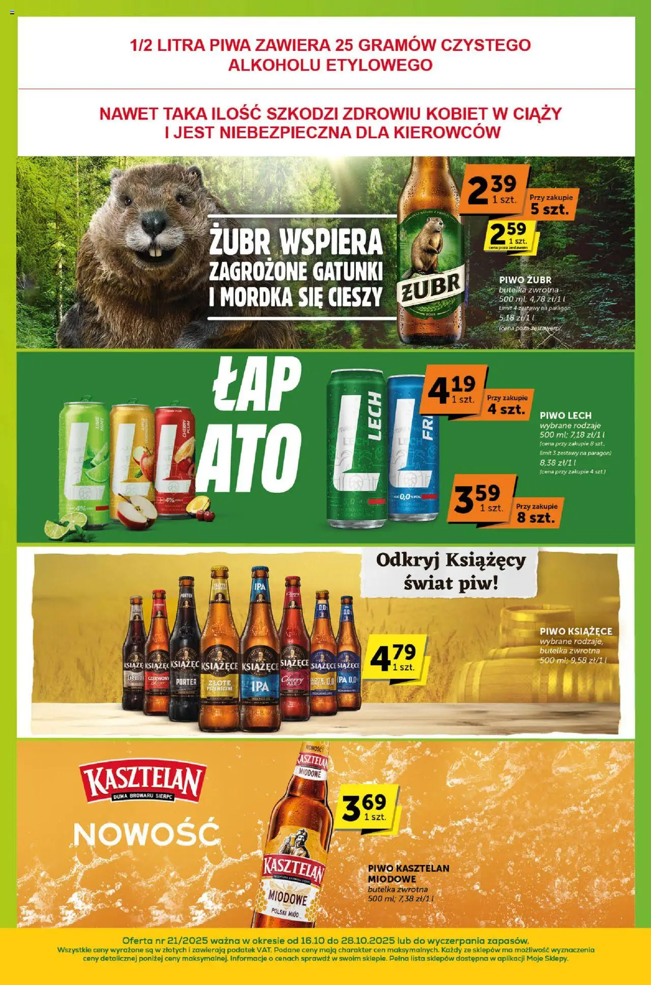 Euro Sklep Gazetka - Sprawdź, co więcej od 16.10.2025 | Strona: 10 | Produkty: Piwo żubr, Miód, Piwo