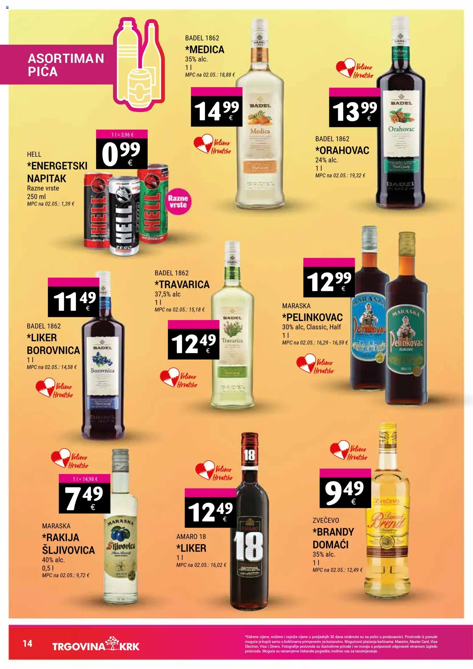 Trgovina Krk katalog | vrijedi od 01.11.2025 | Stranica: 14 | Proizvodi: Hell, Šljivovica, Pica, Borovnica