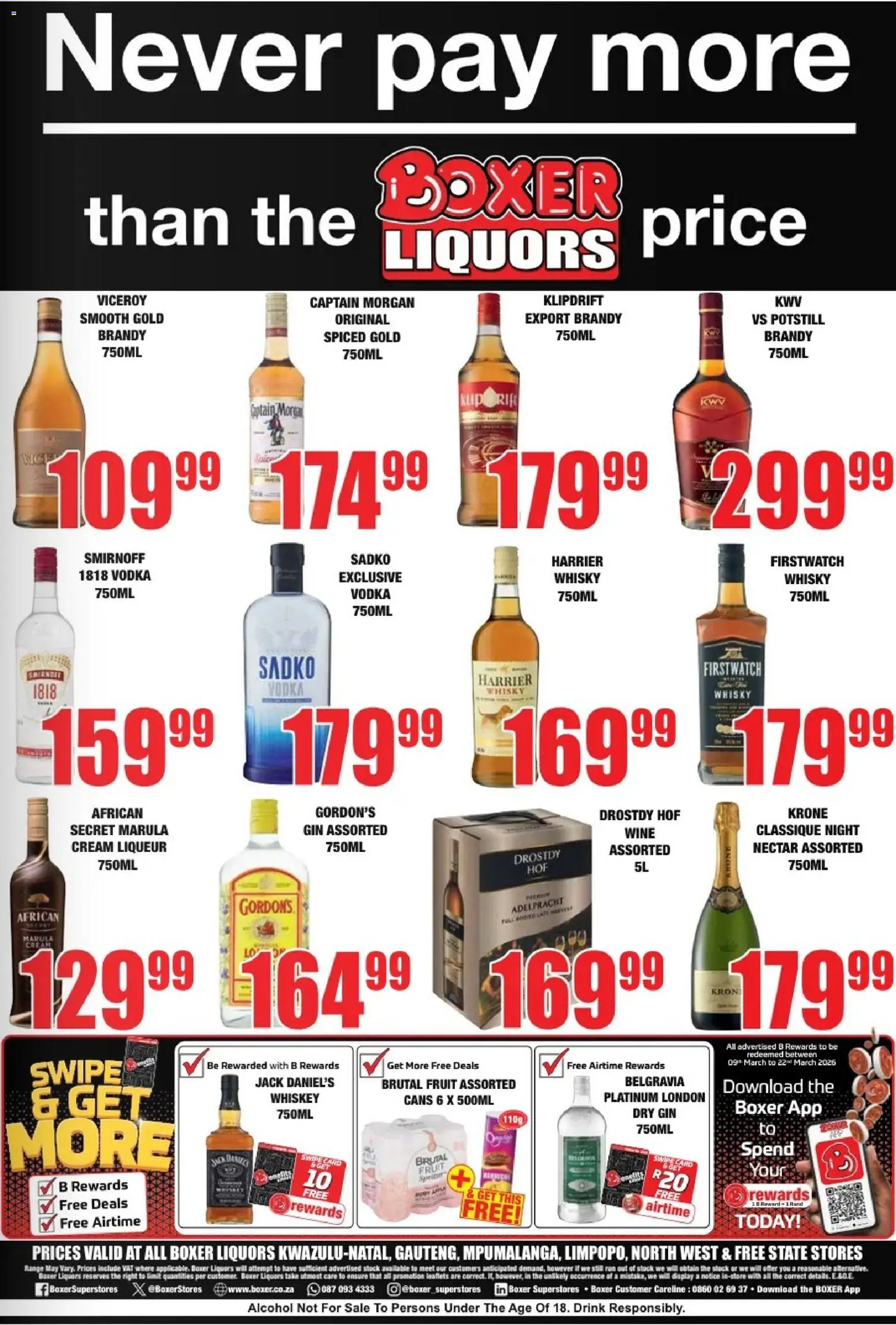 New Boxer catalogue – valid from 23.02.2026 | Page: 2 | Products: Brandy, Gin, Whiskey, Night cream