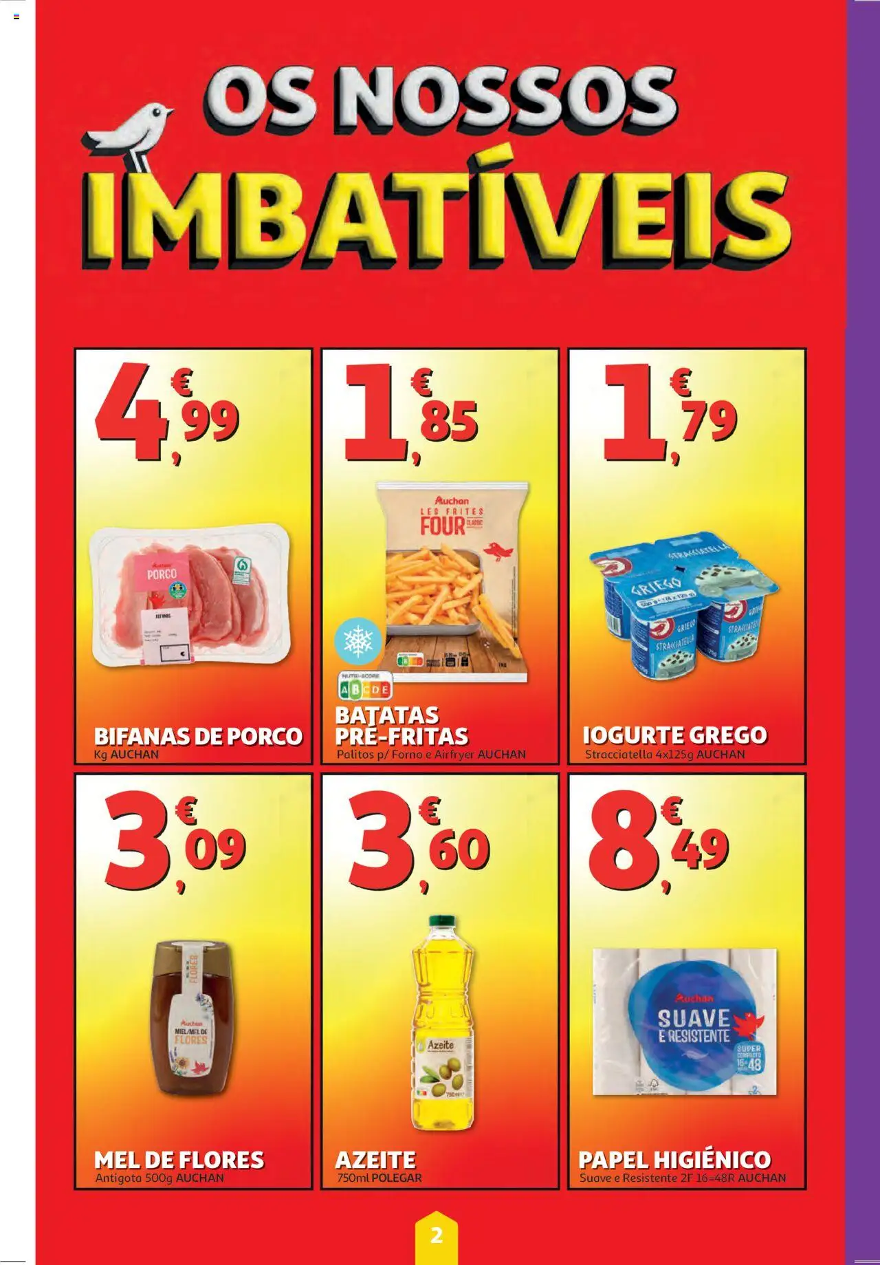 Auchan folheto │ válido de 09.10.2025 | Página: 2 | Produtos: Azeite, Papel higiénico, Flores, Iogurte