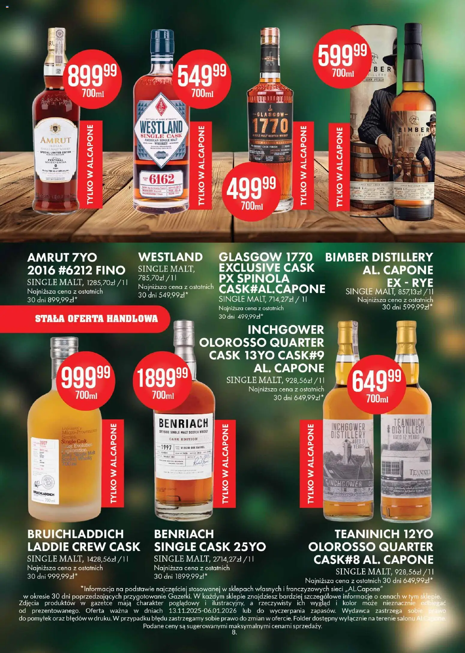 Al.Capone Gazetka od 13.11.2025 | Strona: 8 | Produkty: Finish, Whisky