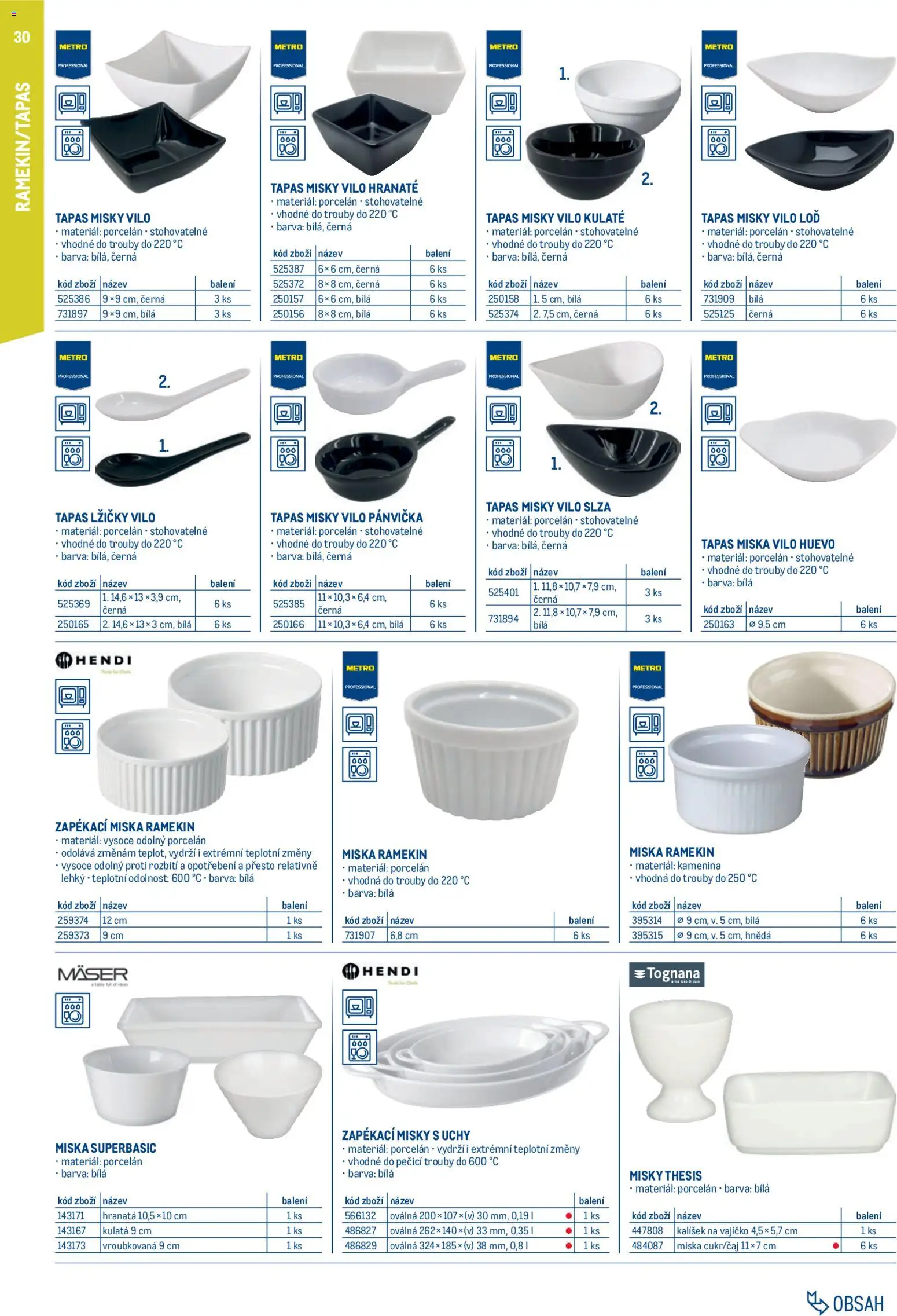 Makro leták - Gastro vybavení a zařízení od 01.02.2026 | Strana: 30 | Produkty: Zapékací misky, Tapas, Miska