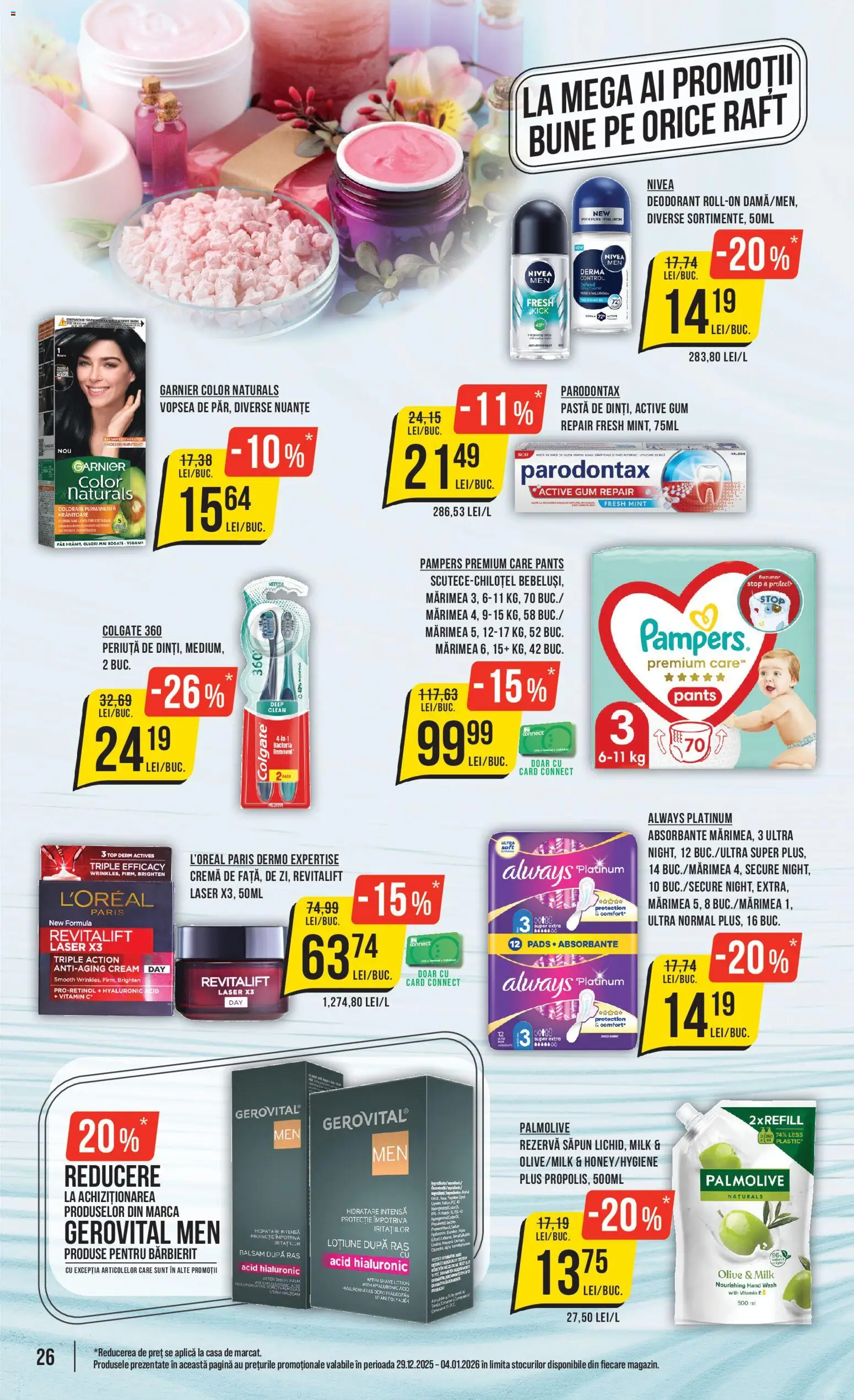 Noul catalog Mega Image – valabil de la 29.12.2025 | Pagină: 26 | Produse: Balsam, Cremă, Săpun, Rezervă săpun